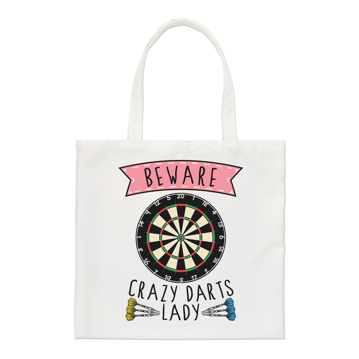 Beware Crazy Darts Lady Regular Tote Bag Funny Sport Fathers Day Dad