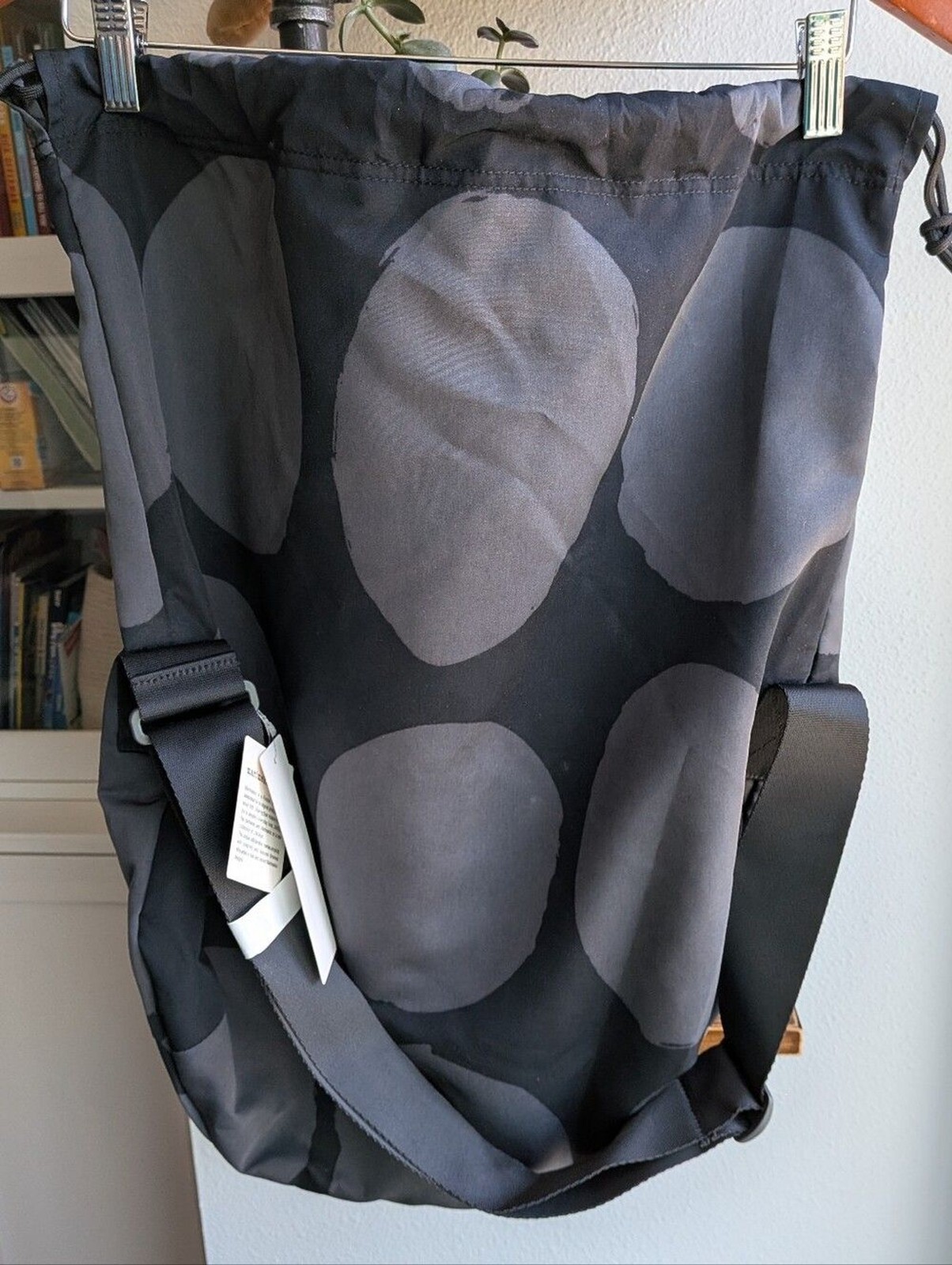 UNIQLO x Marimekko Limited Edition Drawstring Crossbody Bag Dark Grey NWT