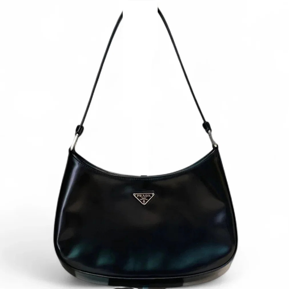 Prada Cleo Shouder Bag Black Smooth Calfskin (ch071426a0r)