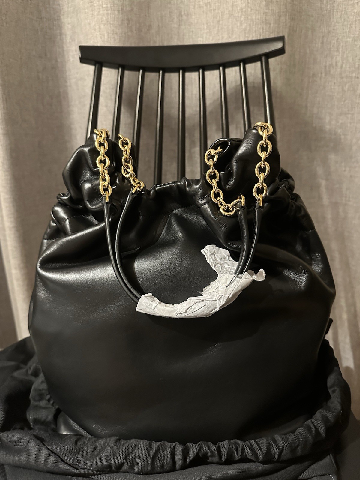 NEW DEMELLIER LONDON Taupe Leather MIAMI Shoulder Bag Gold Chain Handle
