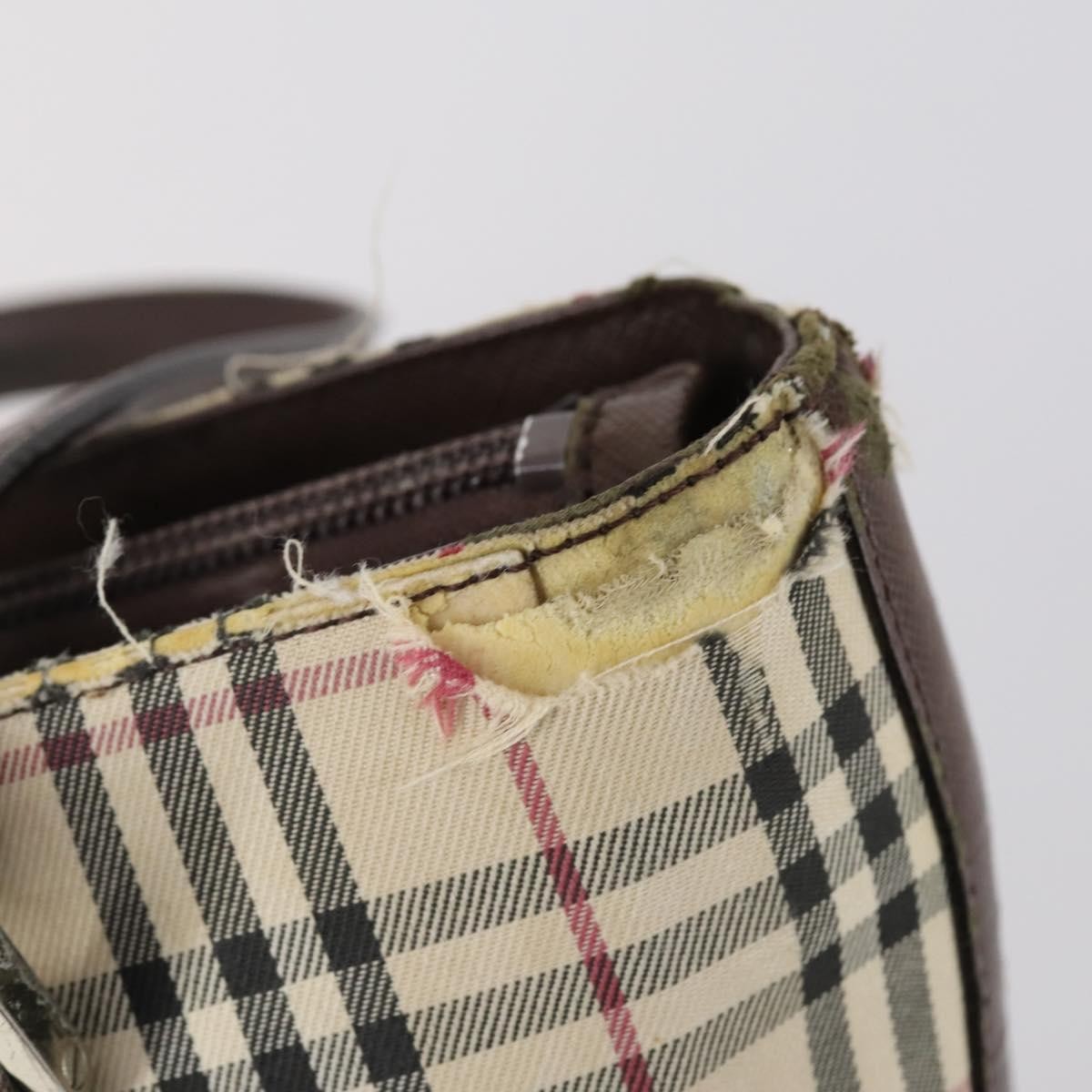 BURBERRY Nova Check Shoulder Bag Nylon Canvas 4 Set Beige Brown black Auth 1…