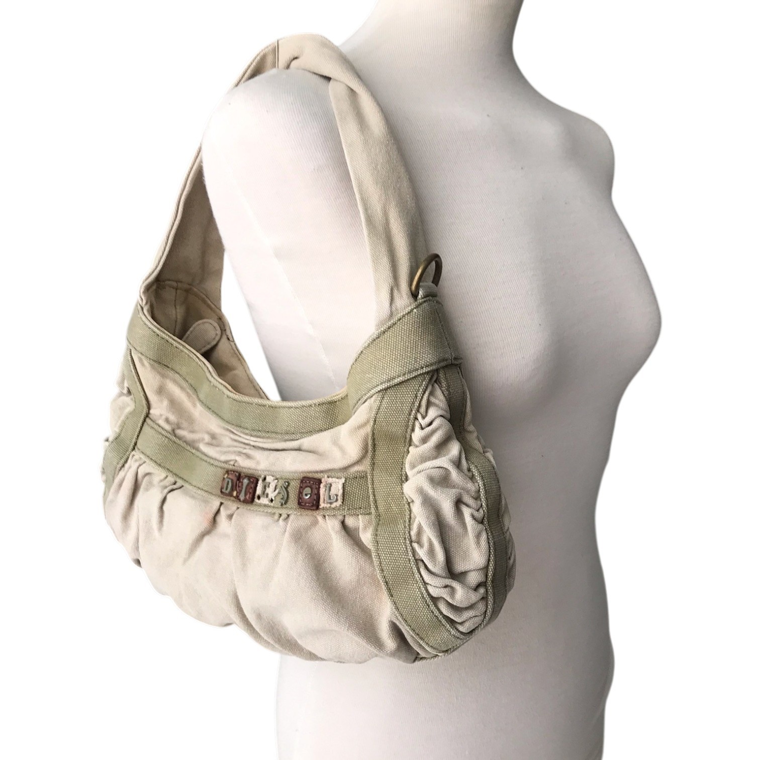 DIESEL Vintage Hobo Bag Medieval City Patchwork Braided Goth Grunge Y2K Archive
