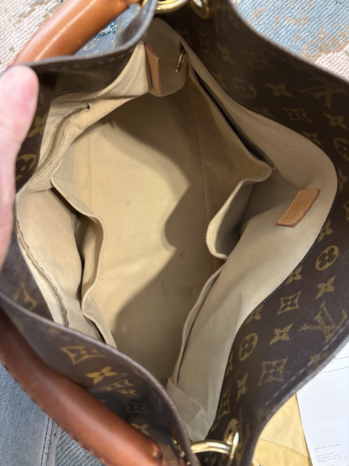 Louis Vuitton Artsy mm Monogram Canvas Shoulder Hobo Handbag with Receipt