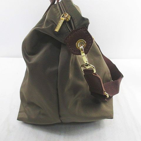 Bonfanti Tote Bag Hand/Shoulder 2Way Khaki Made in Italy Ladies