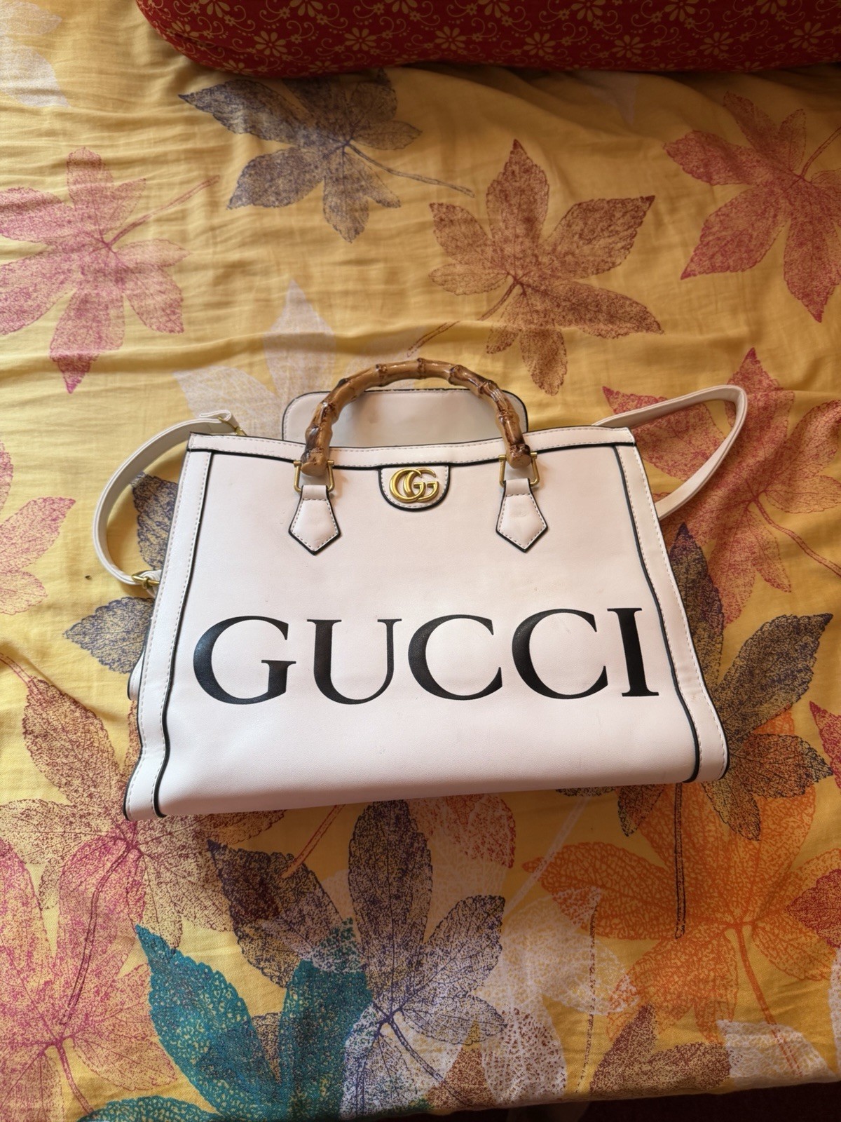 Gucci Diana Tote Small White Leather