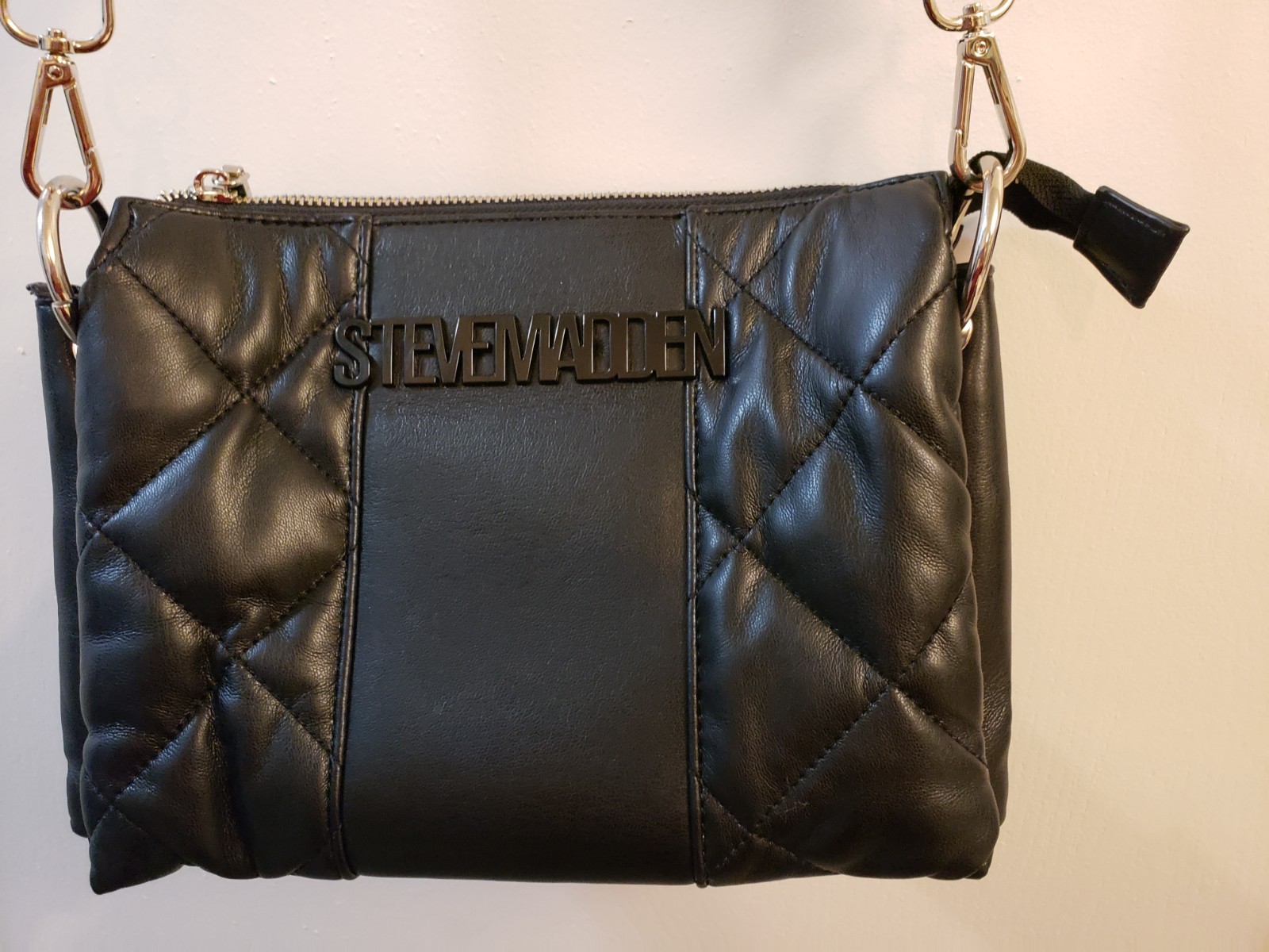 Steve Madden Black Quilted Wide (original strap missing) NEW
