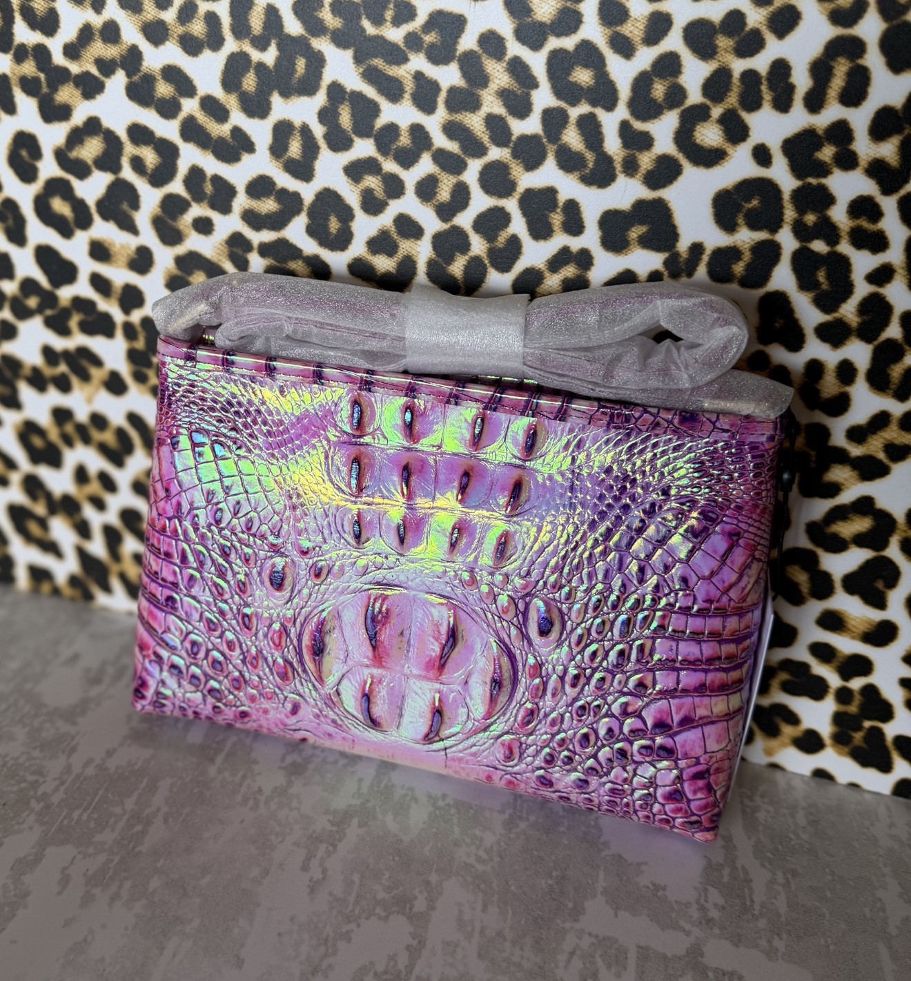 BRAHMIN PURPLE IRIS LORELEI PURPLE & PINK IRIDESCENT GLOW NWT HARDTOFIND