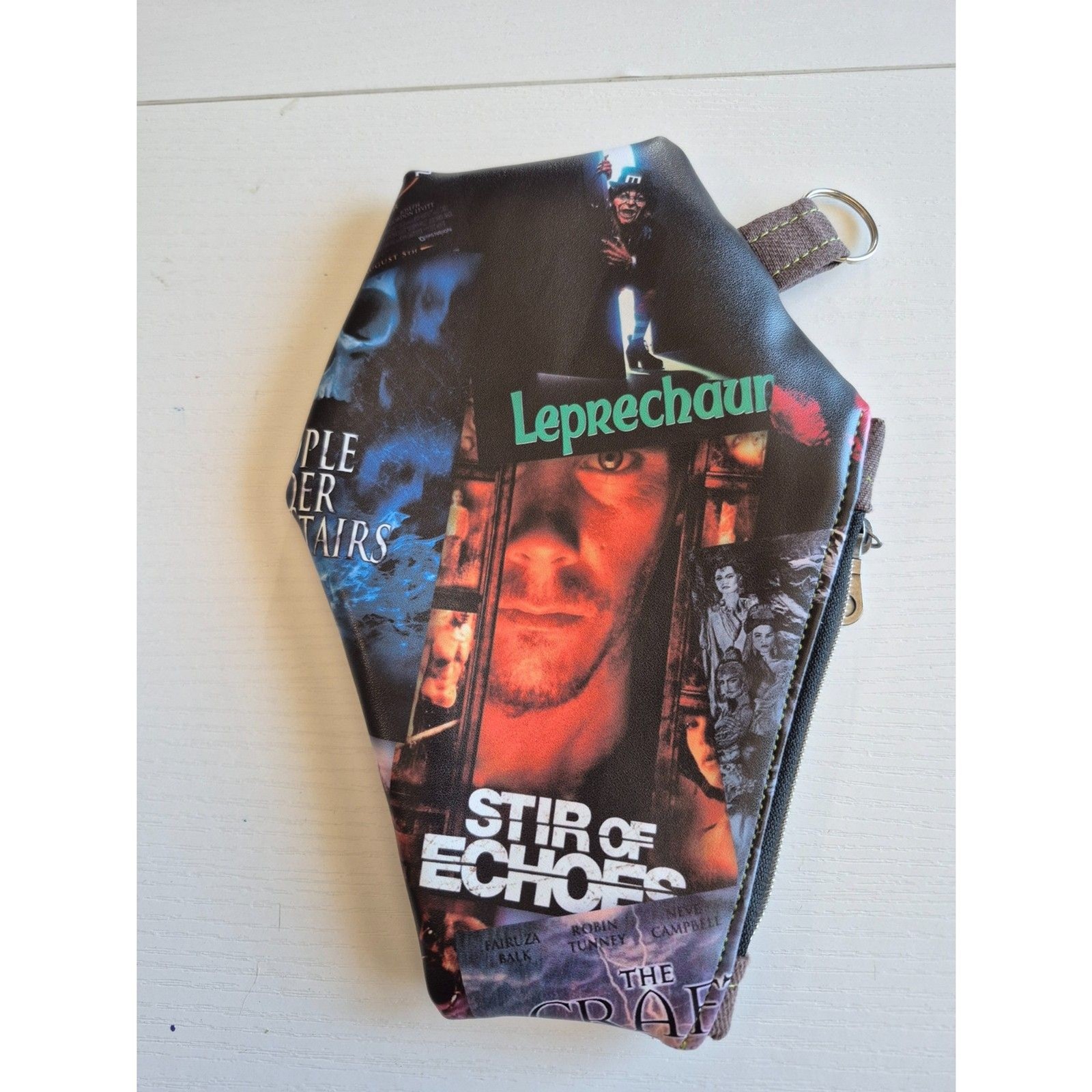 Handcrafted Coffin Pouch – Gothic Horror Movie Vinyl Cosmetic & Art Organizer