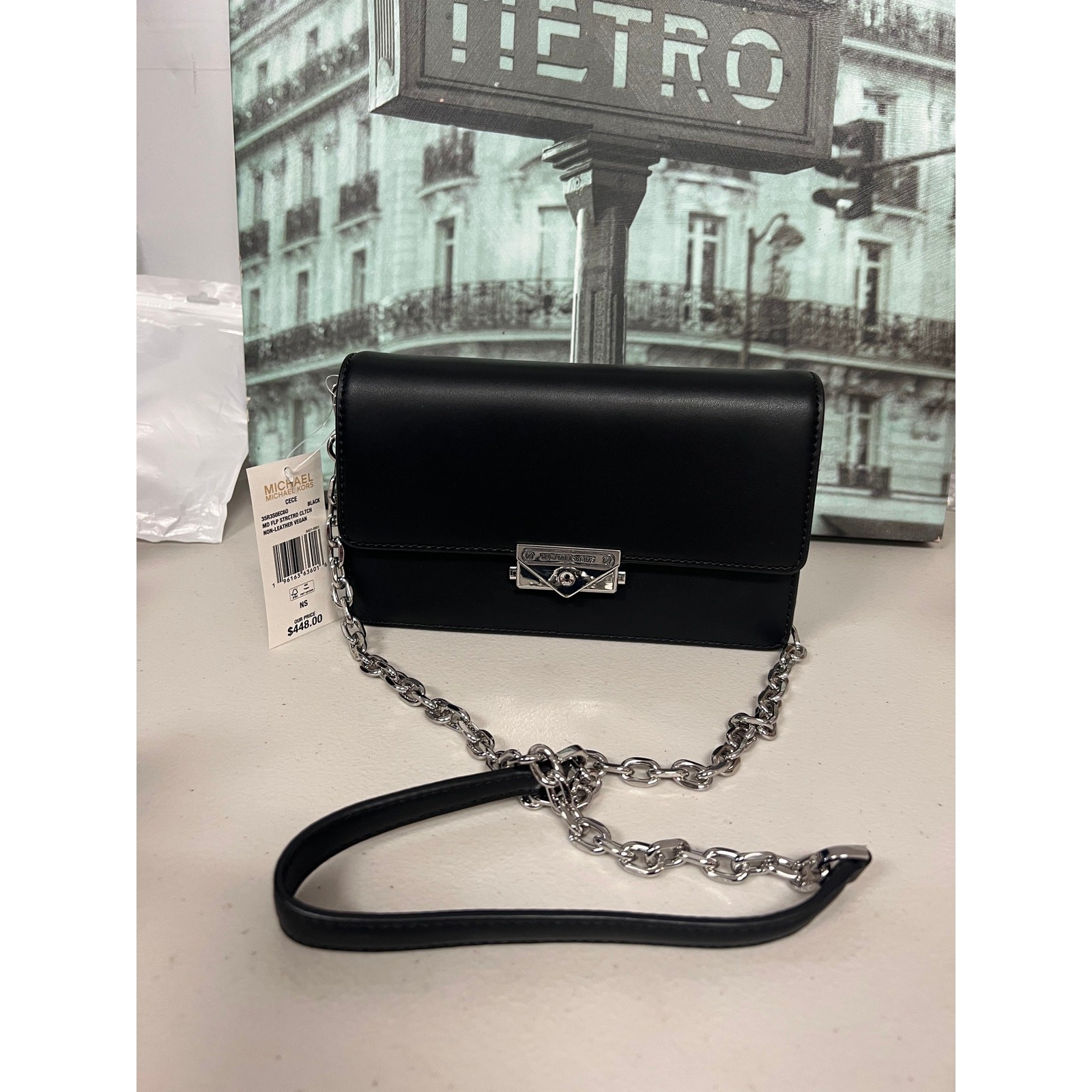 Michael Kors 35R3S0EC60 Cece Medium Clutch IN BLACK