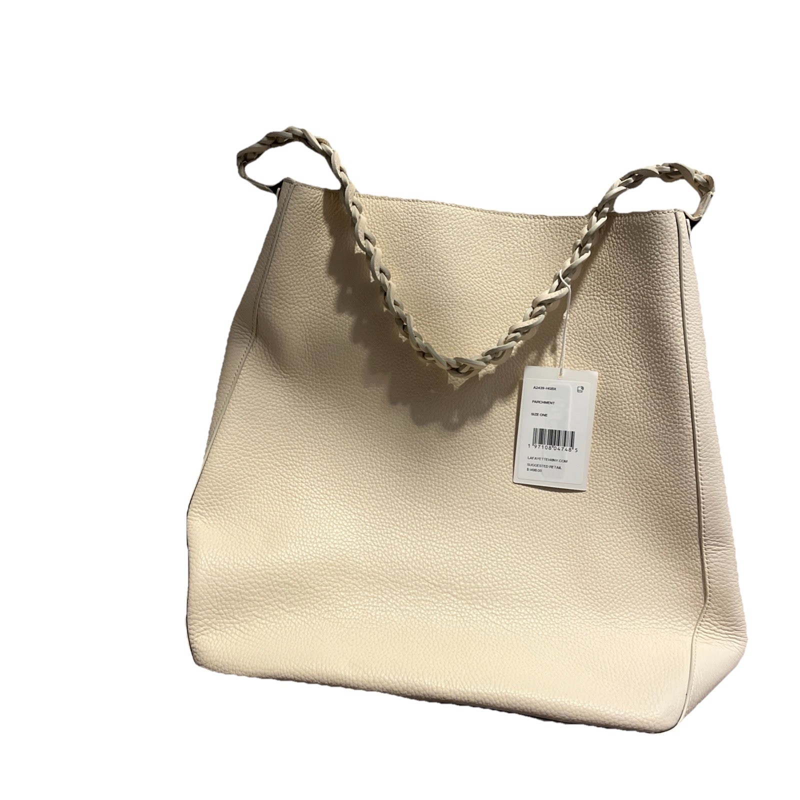 LAFAYETTE 148 Large Tote Shoulder Bag Oat Cream Leather