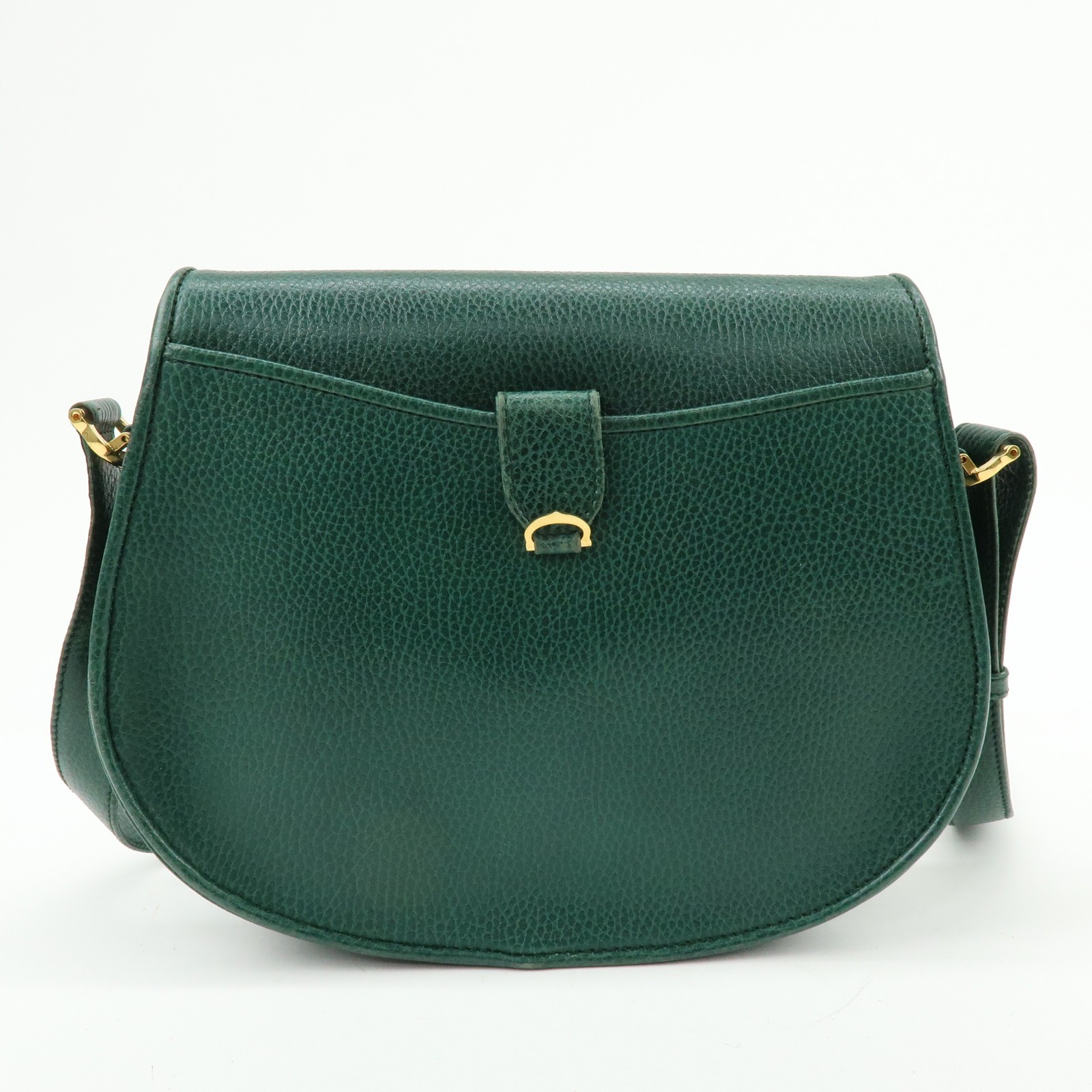 Cartier Must de Cartier Leather Flap Shoulder Bag Green Authentic Used F/S