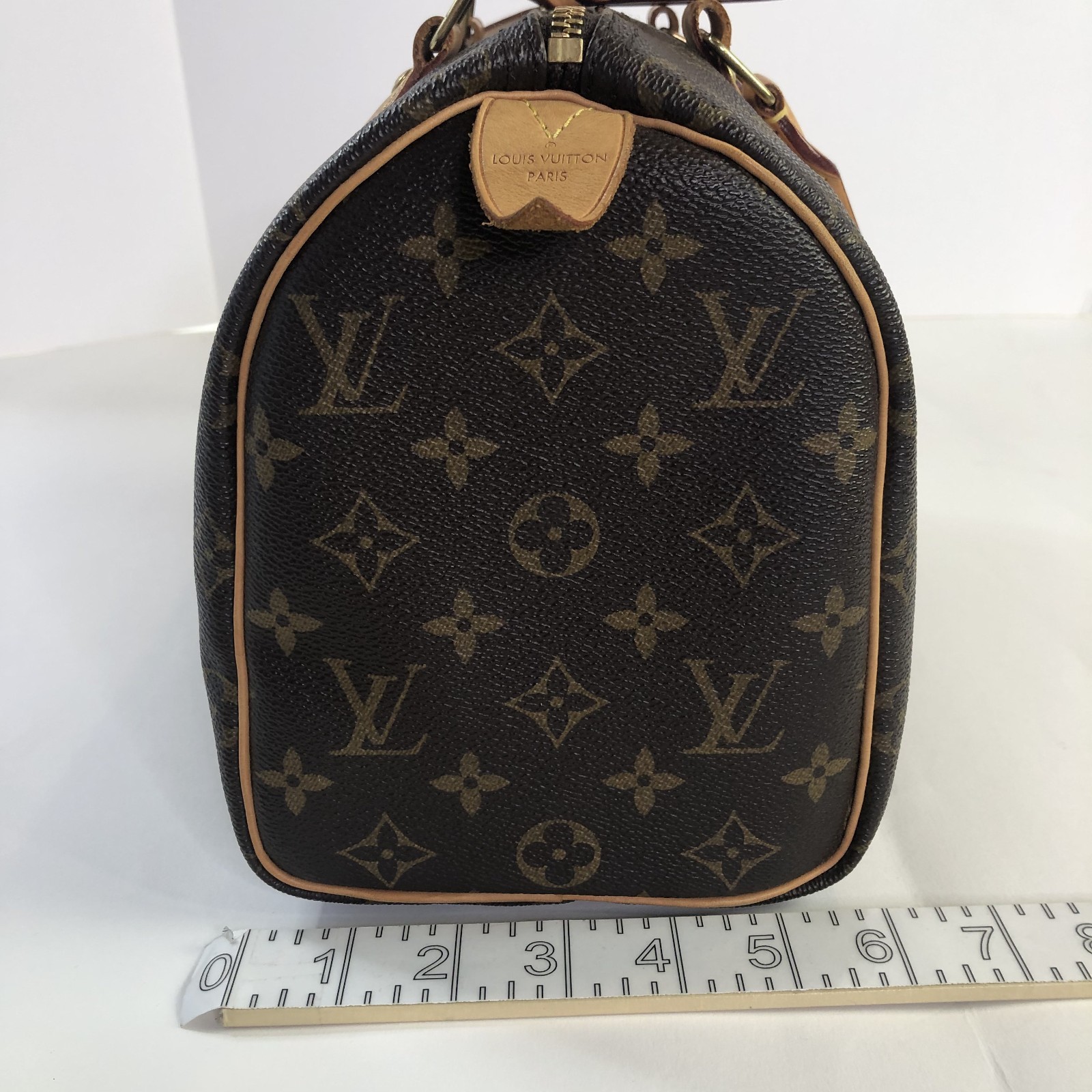 Louis Vuitton Monogram Speedy 25 Handbag Padlock/Keys Brown Made In US 2018