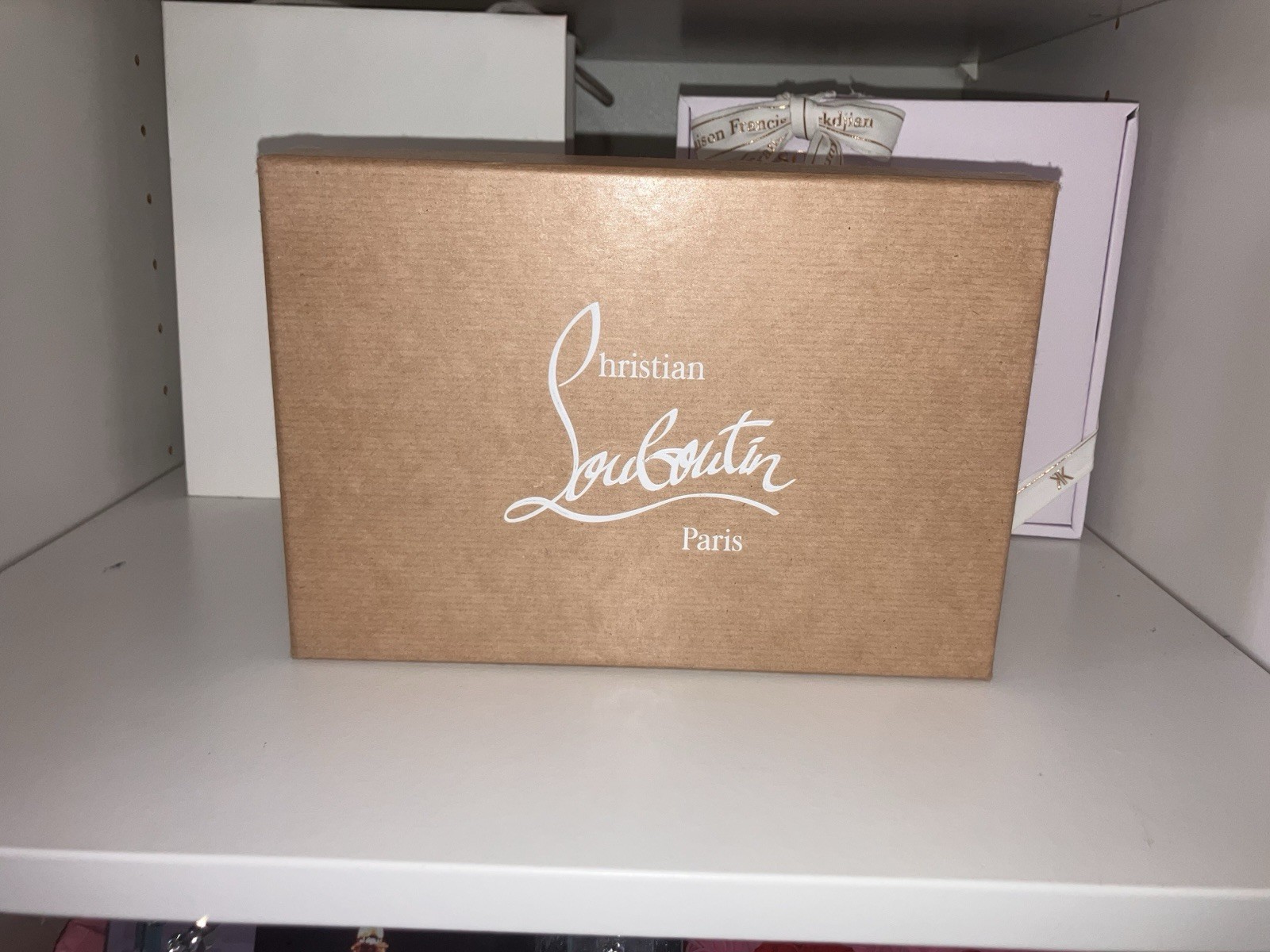 Christian Louboutin Loubi54 Silver Metallic Glitter Chain Clutch Bag