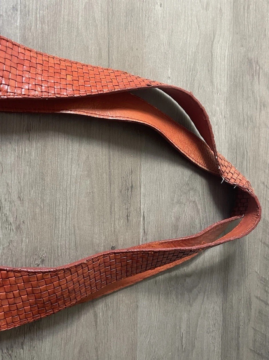 Vintage | Valerie Stevens | Woven Leather Shoulder Sack Bag
