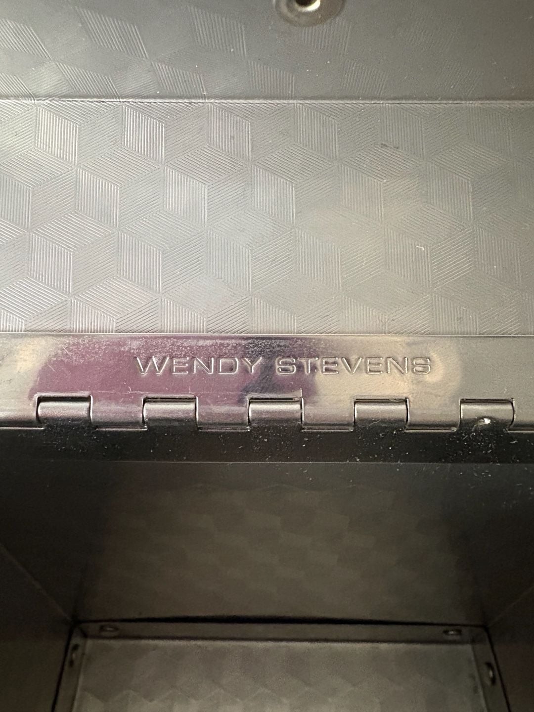 Wendy Stevens Hand-Fabricated Stainless Steel Cube Box Bag with Ball Chain