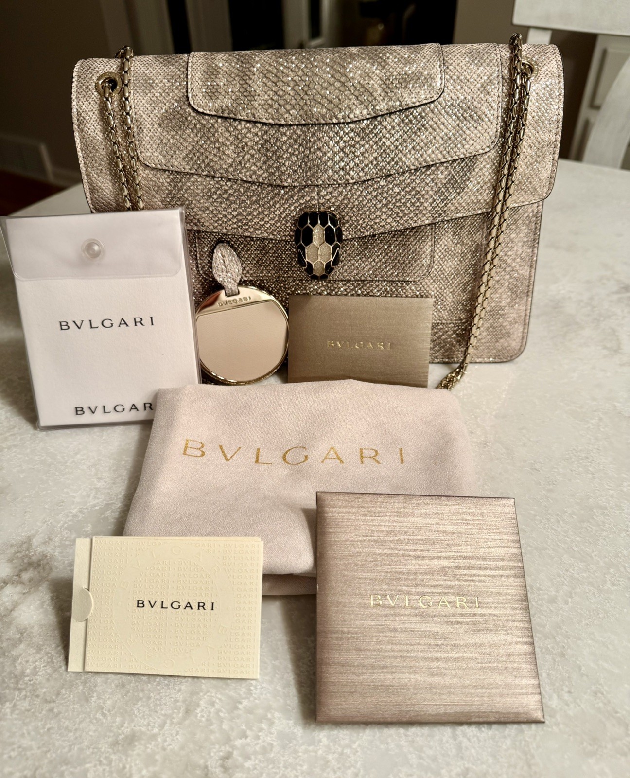 BVLGARI Serpenti Karung Leather Special Edition Medium Shoulder Bag NWOT