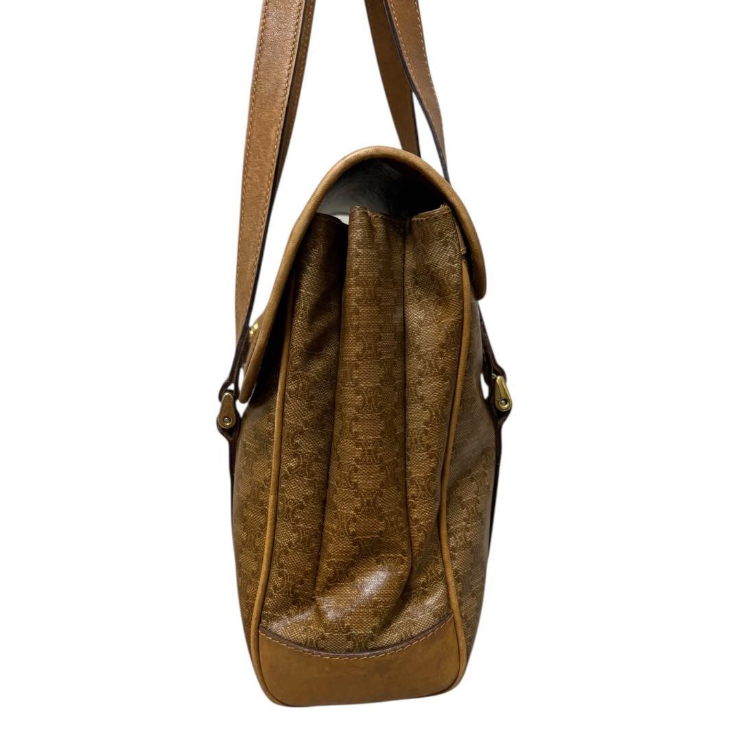CELINE Vintage Macadam Handbag Beige Used From Japan