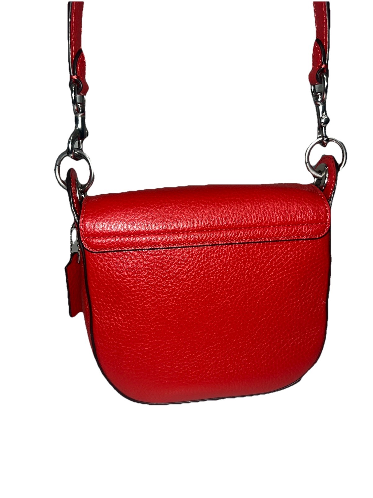 COACH Kleo Pebble Leather Shoulder Bag in Bright Poppy Red C5685