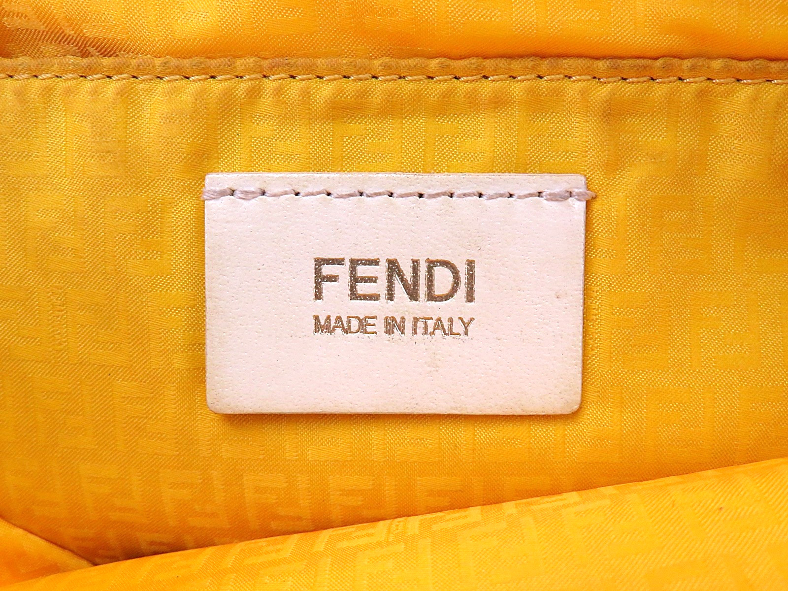 Authentic FENDI White and Multicolors PVC Canvas Tote Bag Purse #64025