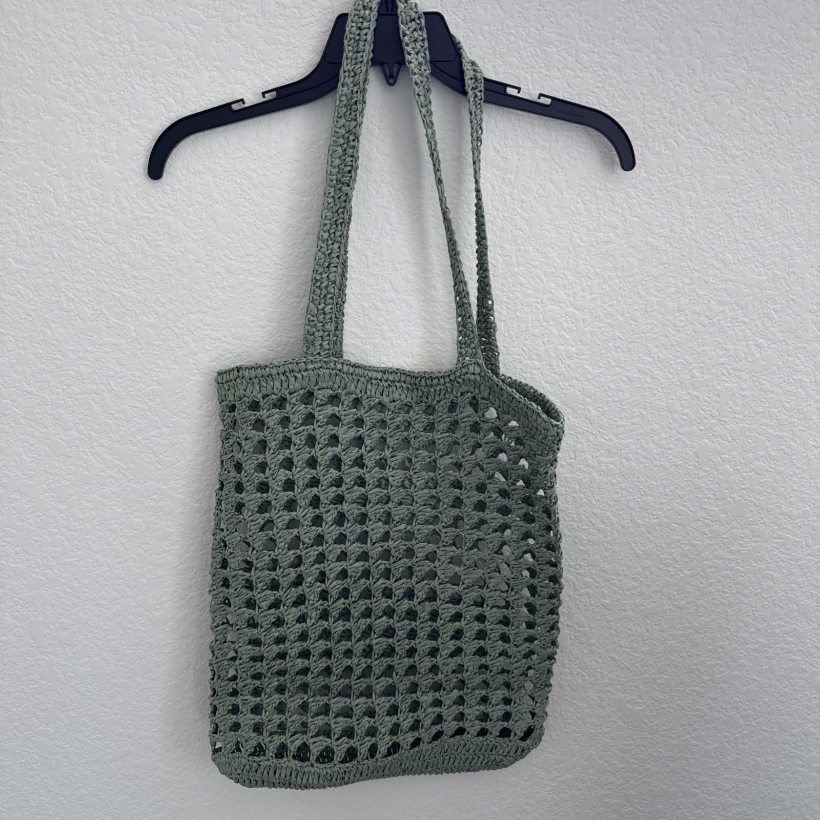 Straw Tote Bag Moss Green
