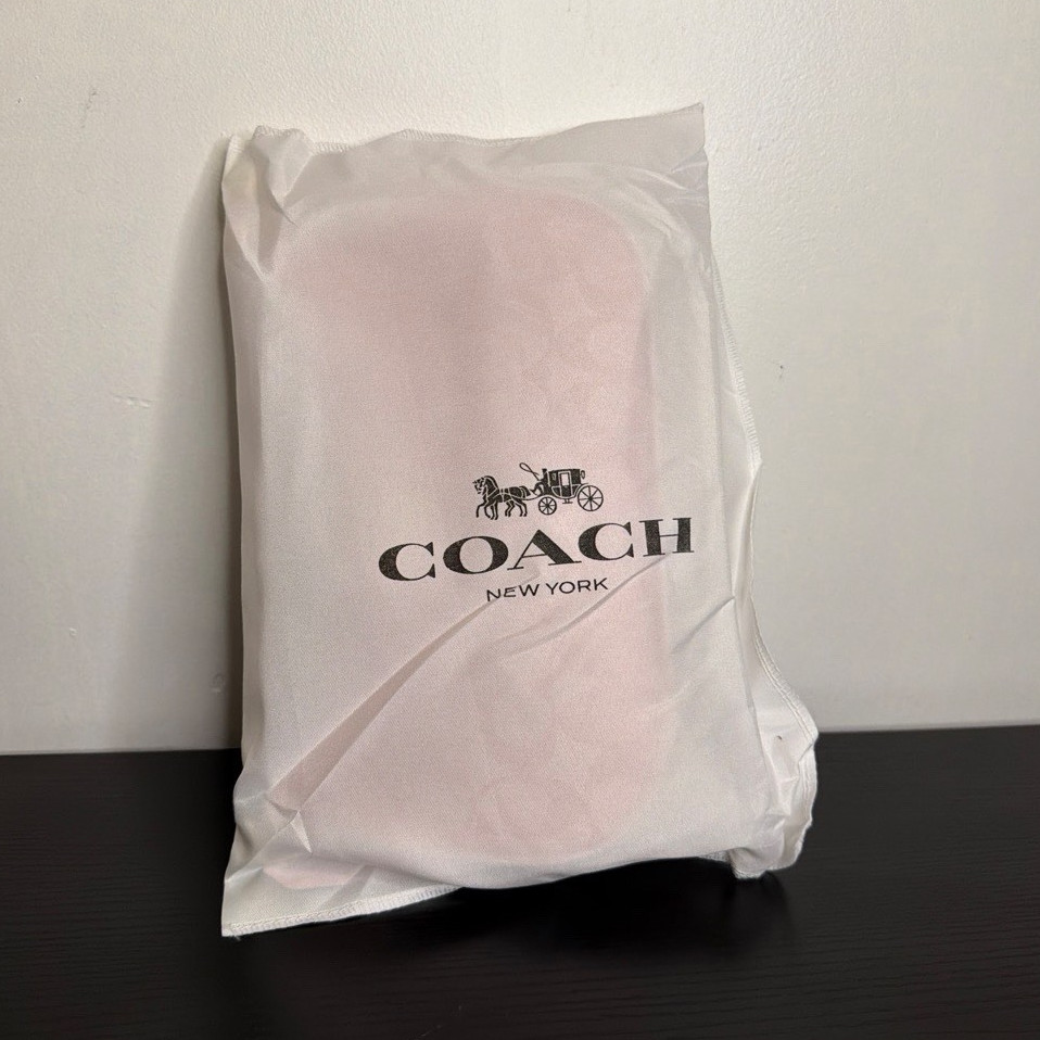 Coach Pink Signature Logo Zip Crescent Shoulder Bag w/ Detachable Chain Strap