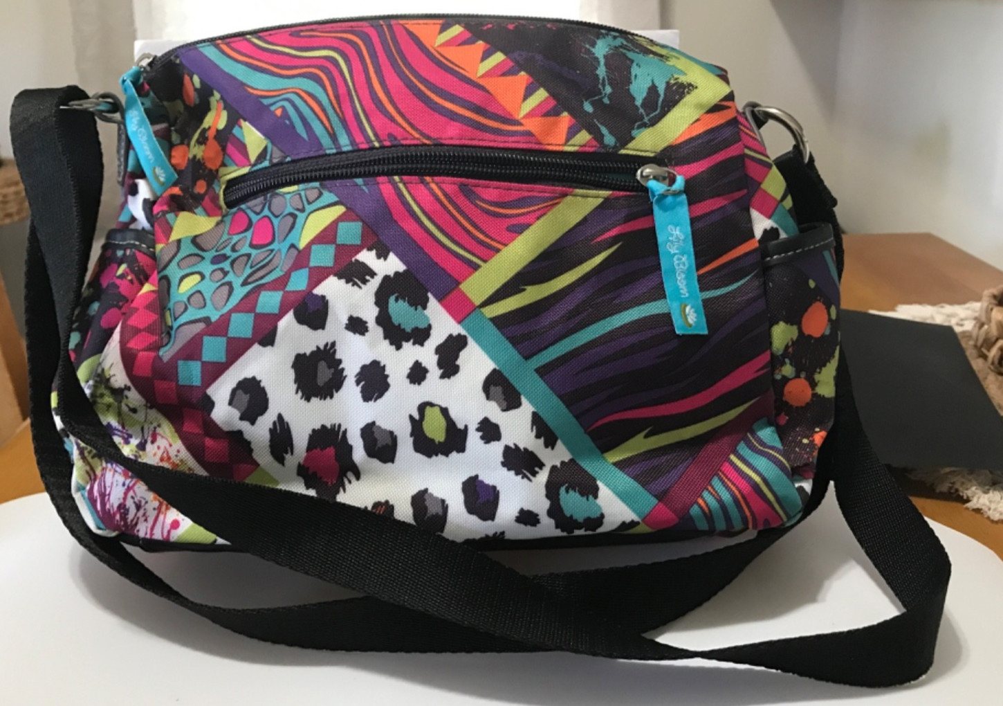 Lily Bloom Handbag Crossbody Adjustable Strap Zippered Pockets Multi Color New