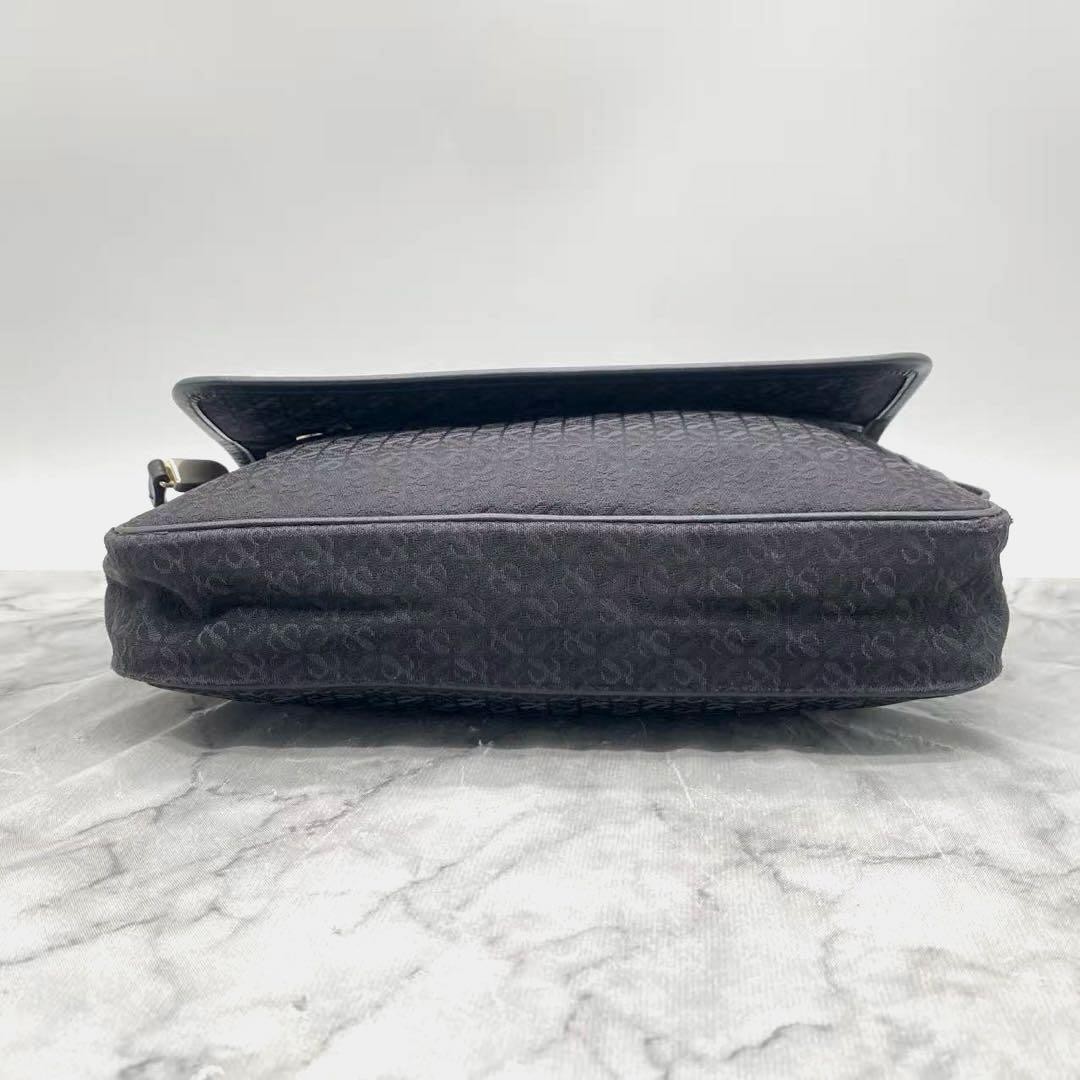 LOEWE Old Anagram Monogram Shoulder Bag Black Leather