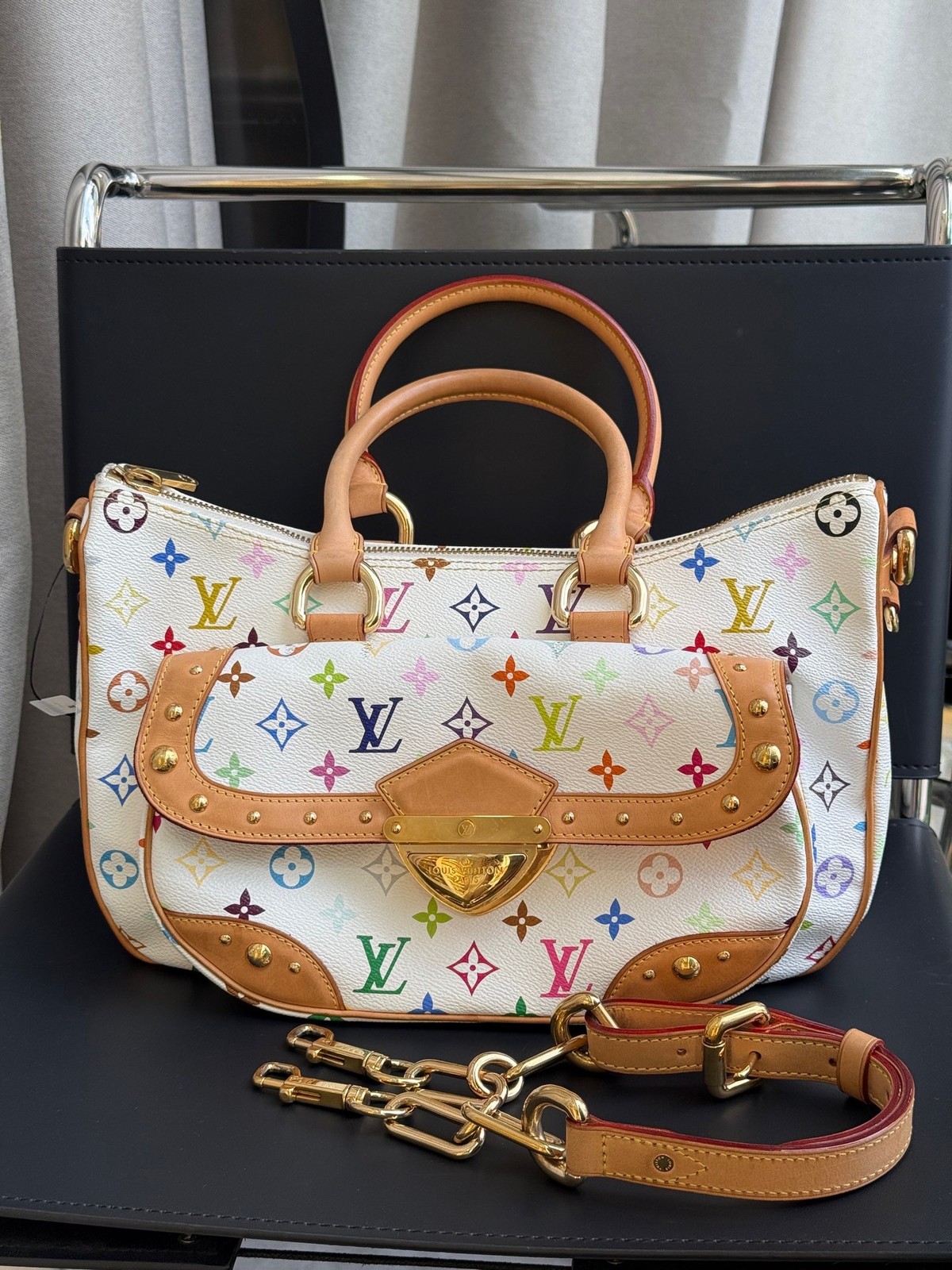 LOUIS VUITTON Rita Bag Multicolor Monogram Canvas Top Handle and Shoulder Bag