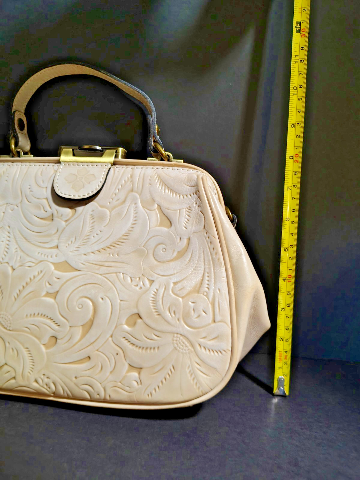 NWT Patricia Nash Gracchi Satchel Chalk White Tooled Leather Bag P384244 MSRP249