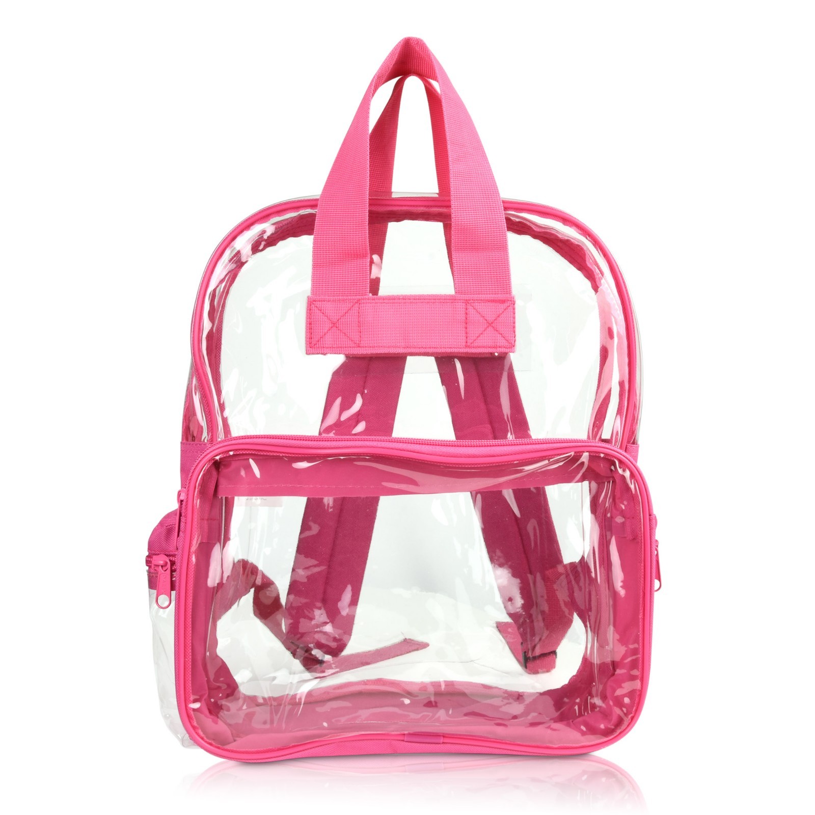 DALIX Clear Backpack School Pack See Through Bag in Hot Pink FREE SHIPPING