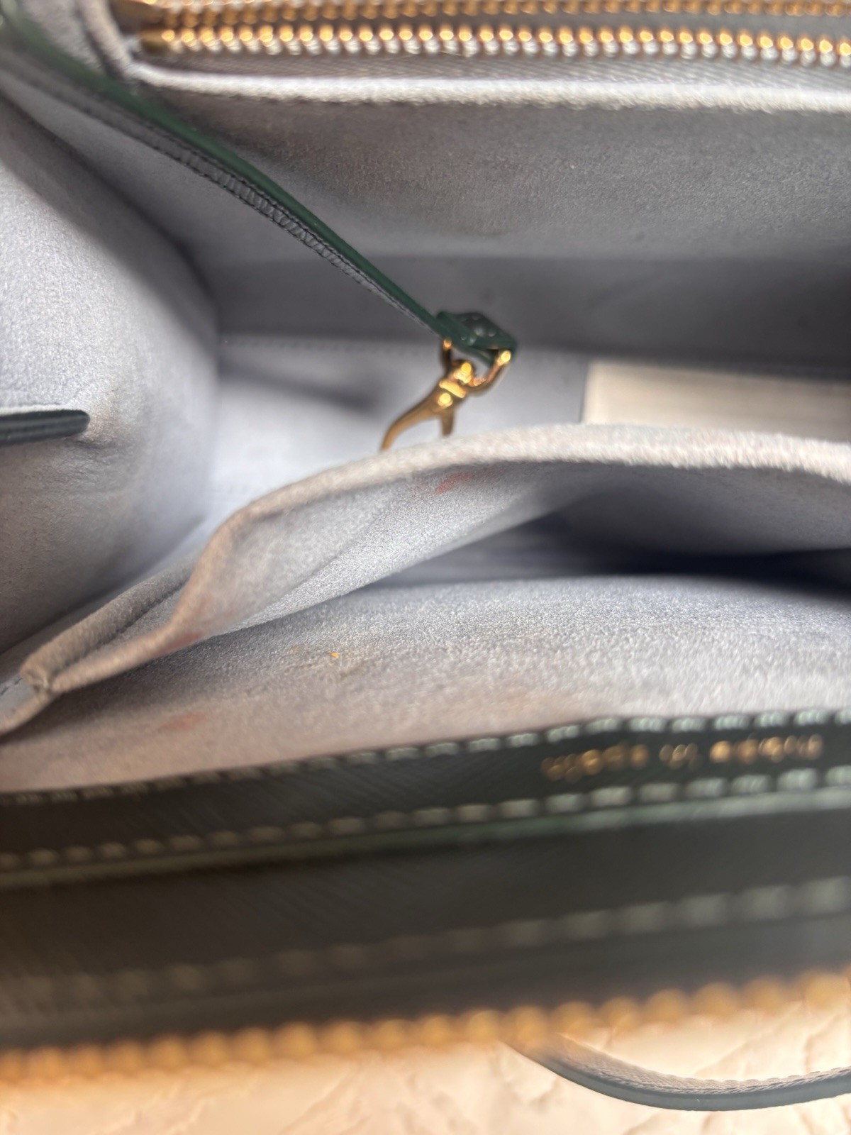 Senreve Mini Alumna Bag Pebbled Forest Green