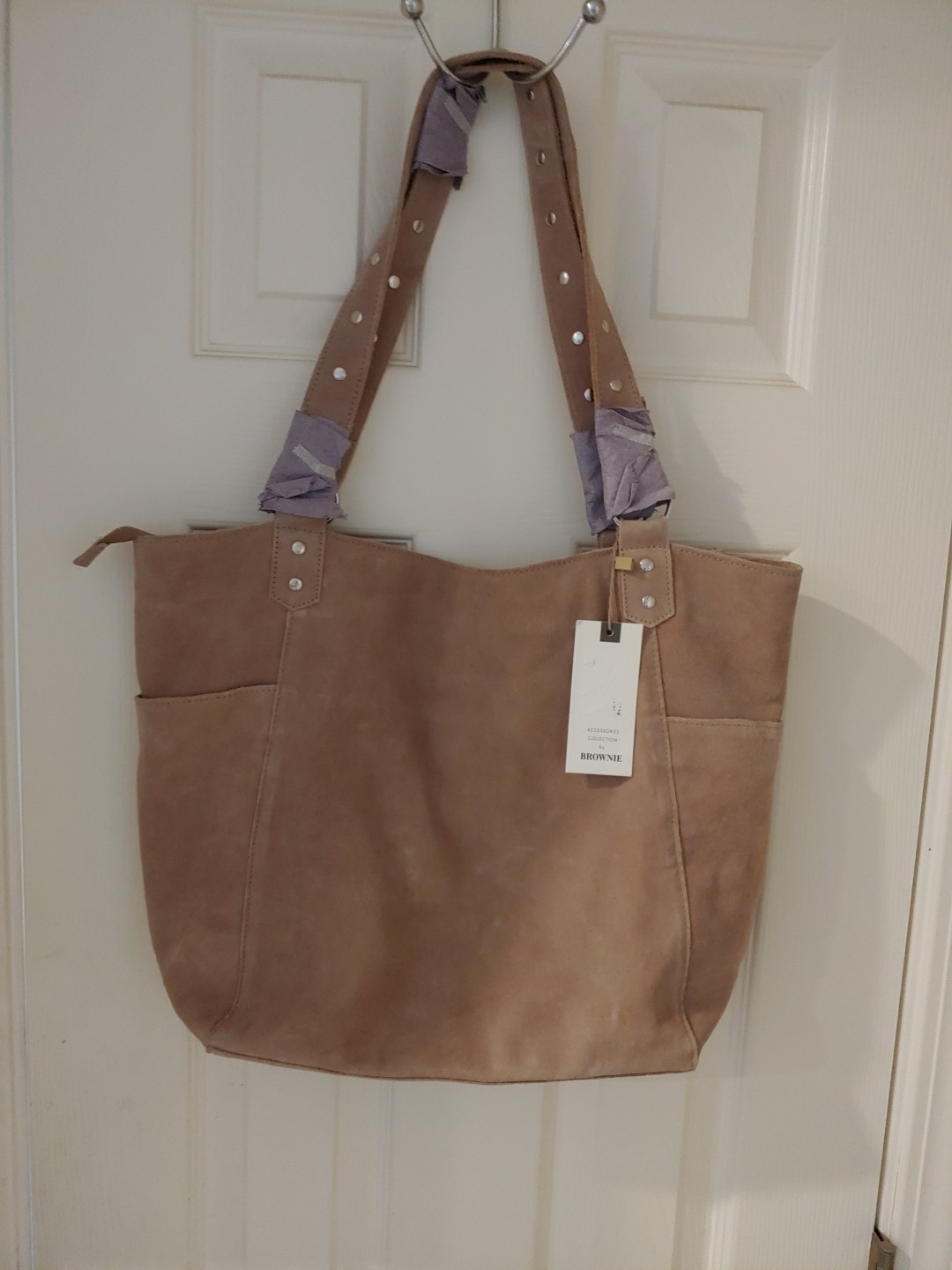 Camel Suede Large Tote Brownie Spain