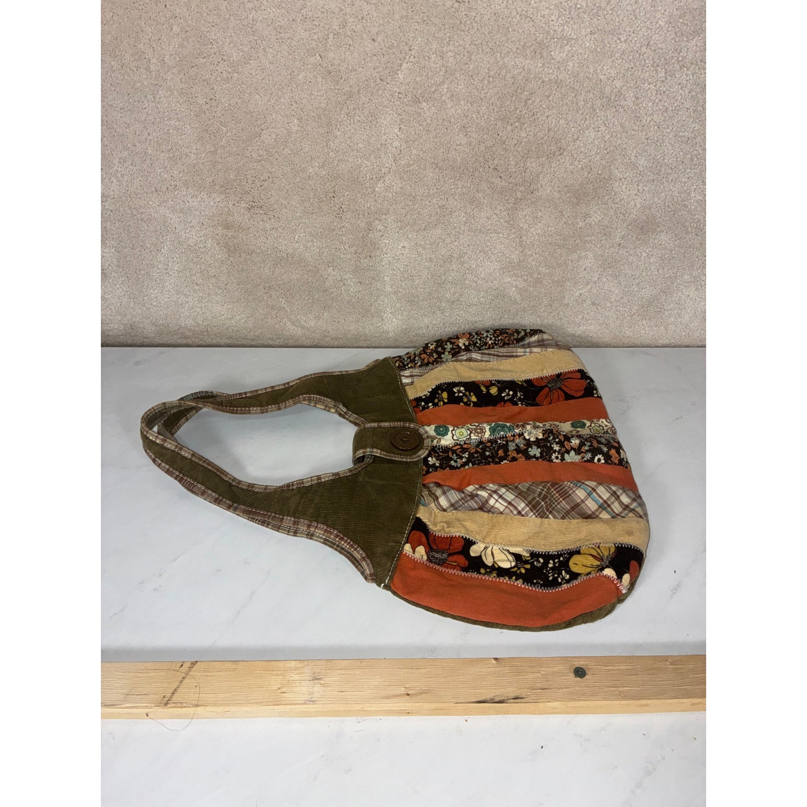 Chateau Multicolor Patchwork Shoulder Bag – Small – Corduroy Floral Boho Hobo