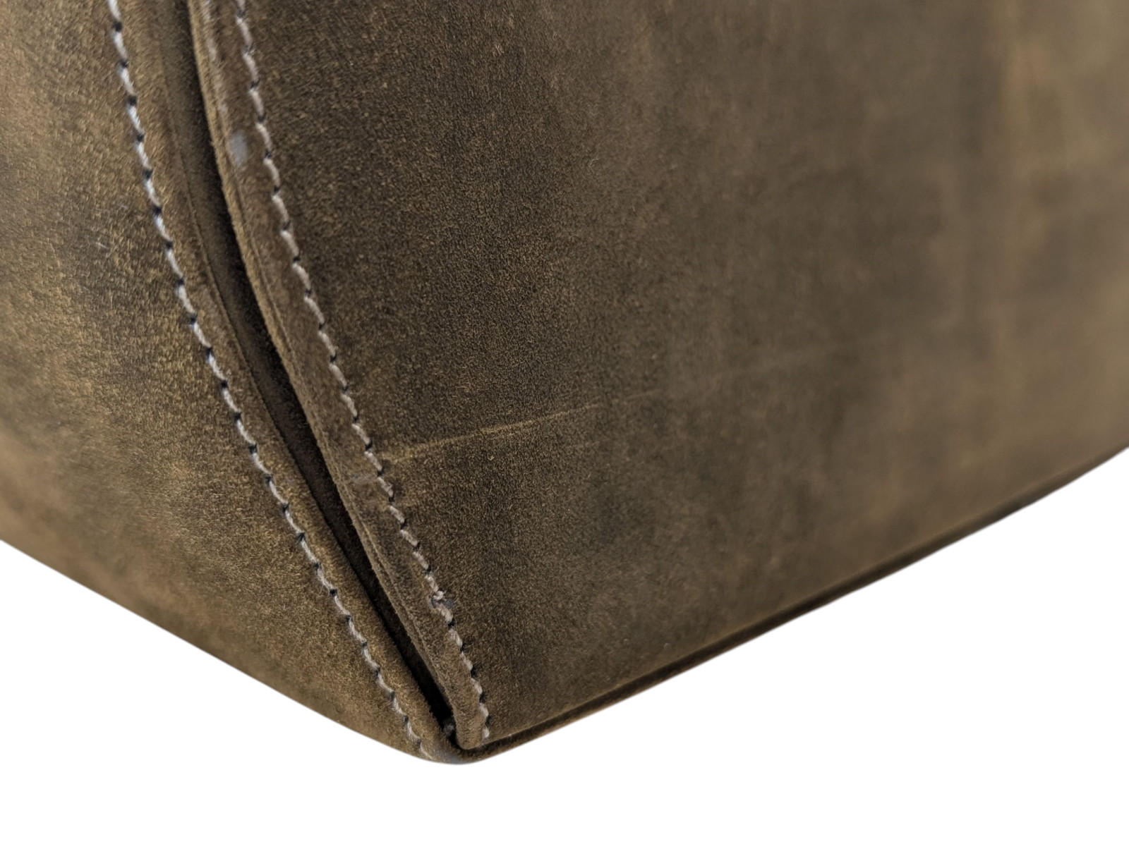 Salvatore Ferragamo Gancini Shoulder Hand Bag Purse Suede Khaki