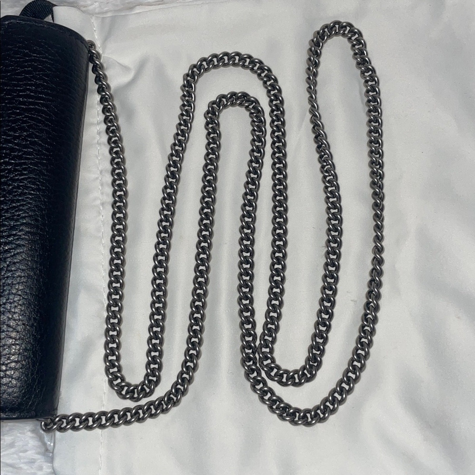 Gucci Dionysus Super Mini Crystal Black Leather Chain Crossbody Bag 476432