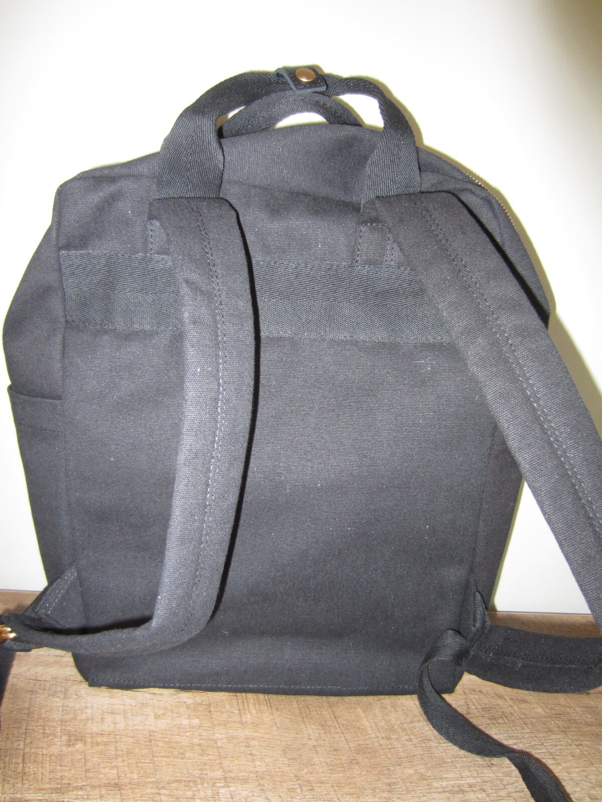 NWT Margot New York Amber Canvas Black Backpack Brushed Gold Brass Hardware 25