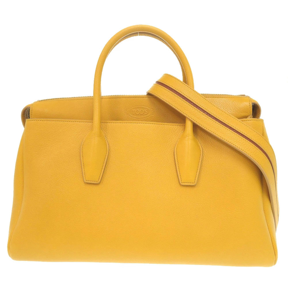 Tod’s Logo 2WAY Leather Yellow Women’s Bag #LTB1403