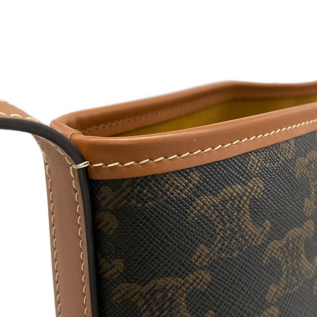 CELINE Soft Shopper Bag 123912GXC.04LU Tan Triomphe Canvas Calf Skin