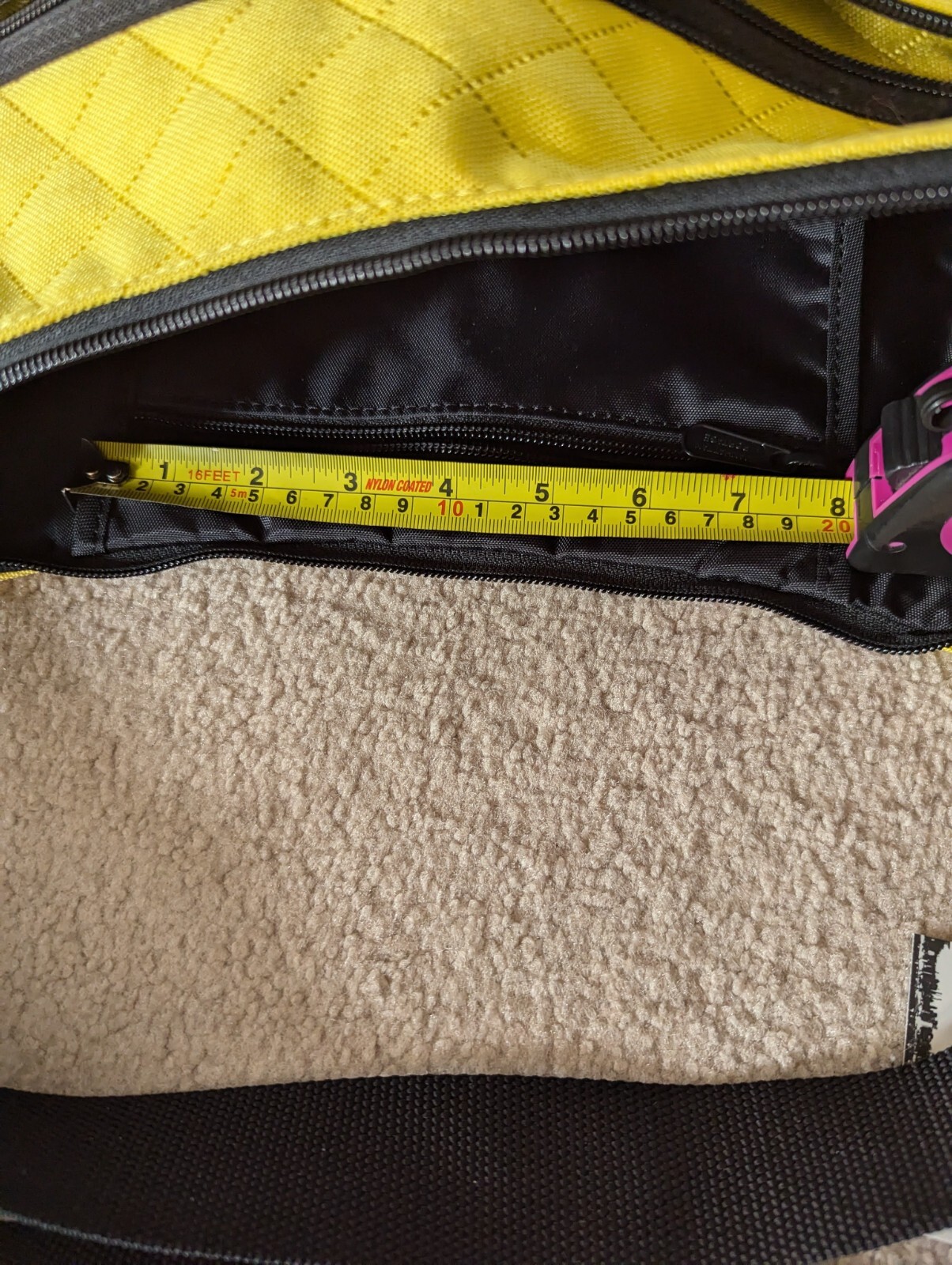 NWOT Manhattan Portage Red Label Quilted Nolita Yellow Black Shoulder Bag Zip
