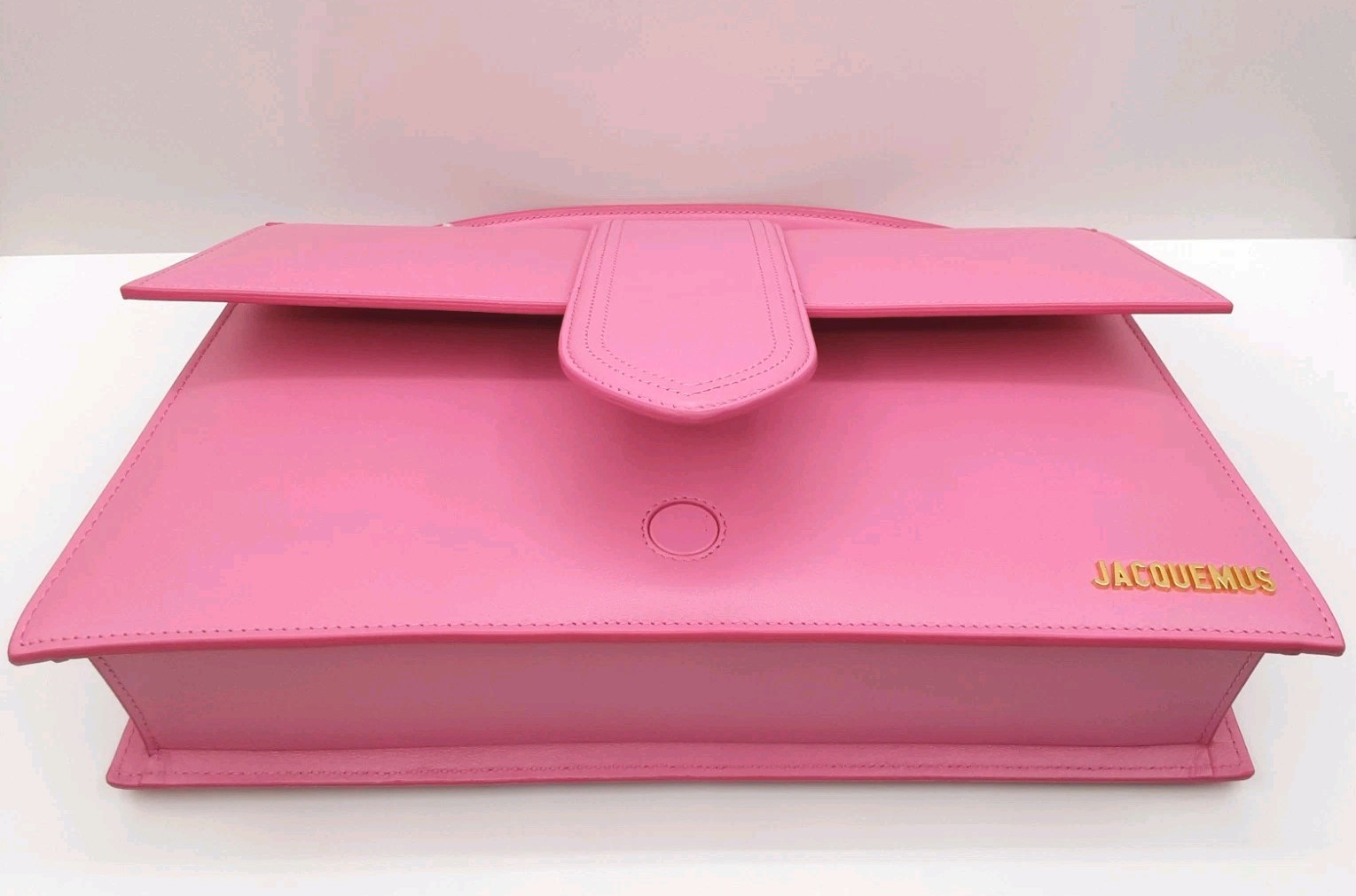 Jacquemus Le Bambinou Large Envelope top handle bag Pink leather