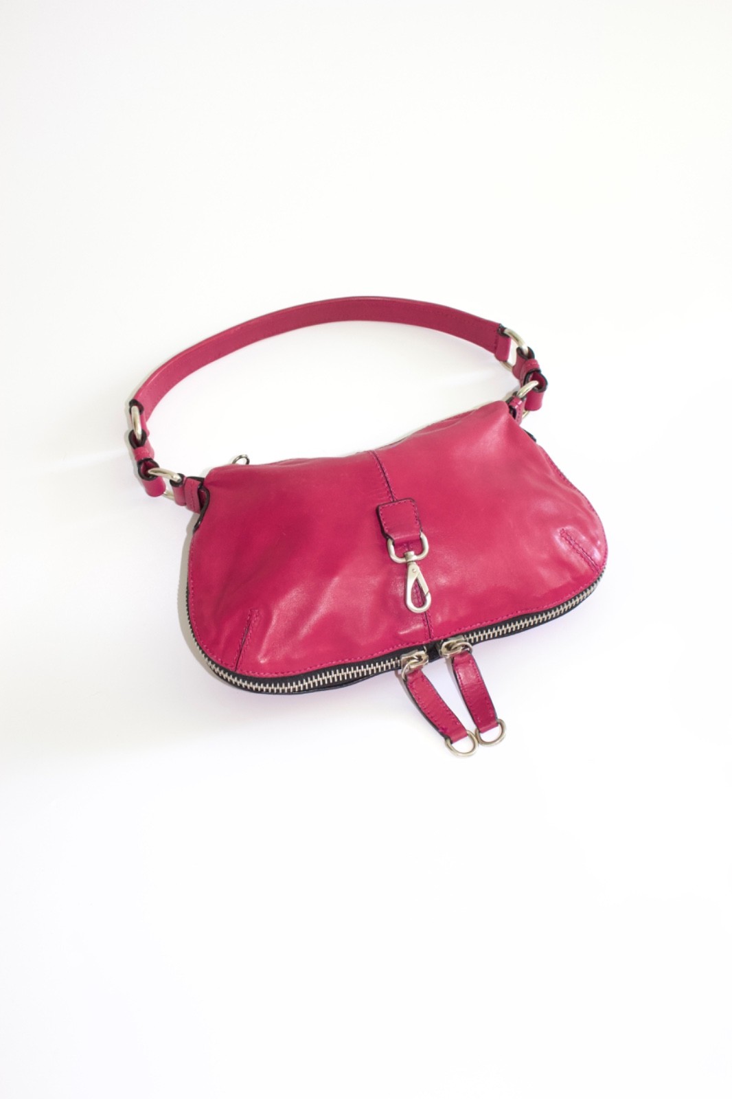 Miu Miu Pink Leather Baguette Shoulder Bag Archive Rare Designer Purse