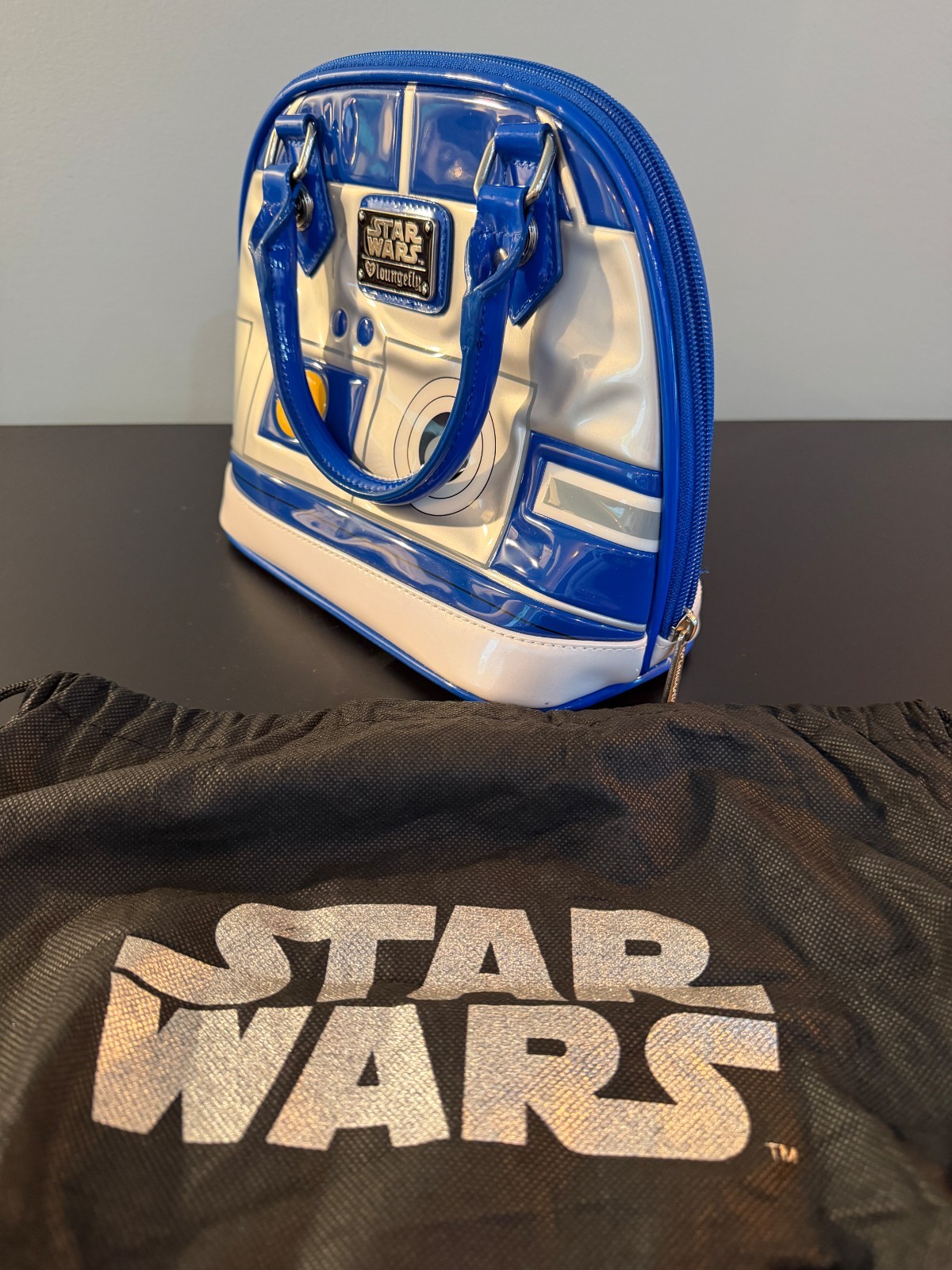 Star Wars Loungefly R2 D2 Bag Purse Droid Dome Handbag Blue Silver NWOT