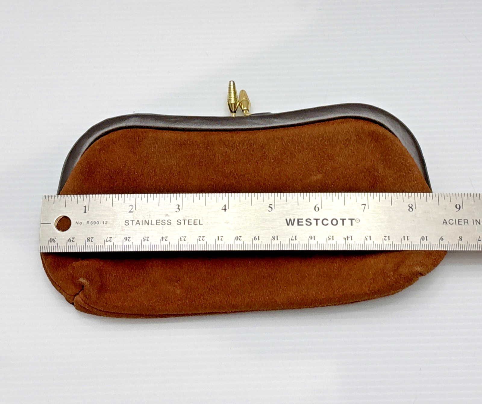 Strathmore by Forfar Scotland Purse Handbag Clutch Deerskin 4.5 In by 8 In Vtg
