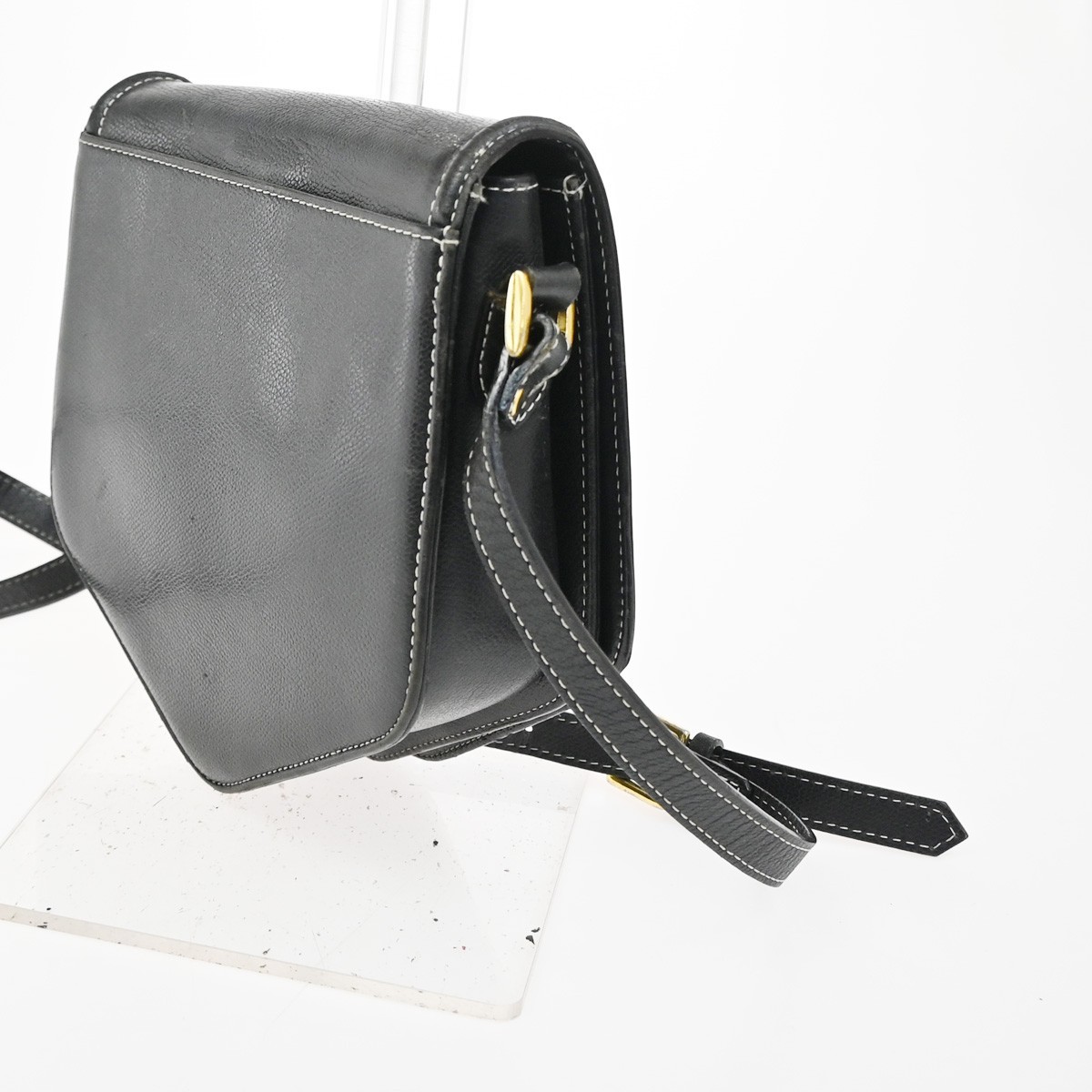 YVES SAINT LAURENT Cassandra Shoulder Crossbody Bag Leather Black GHW 30TA582