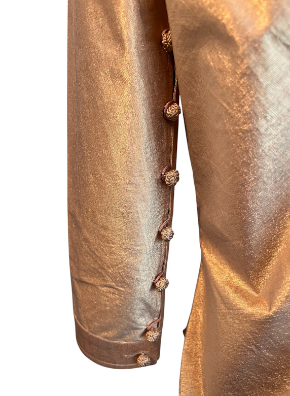 ARCHIVAL LEE MCQUEEN / ALEXANDER MCQUEEN S/S 2000 “THE EYE” CUTOUT METALLIC TOP