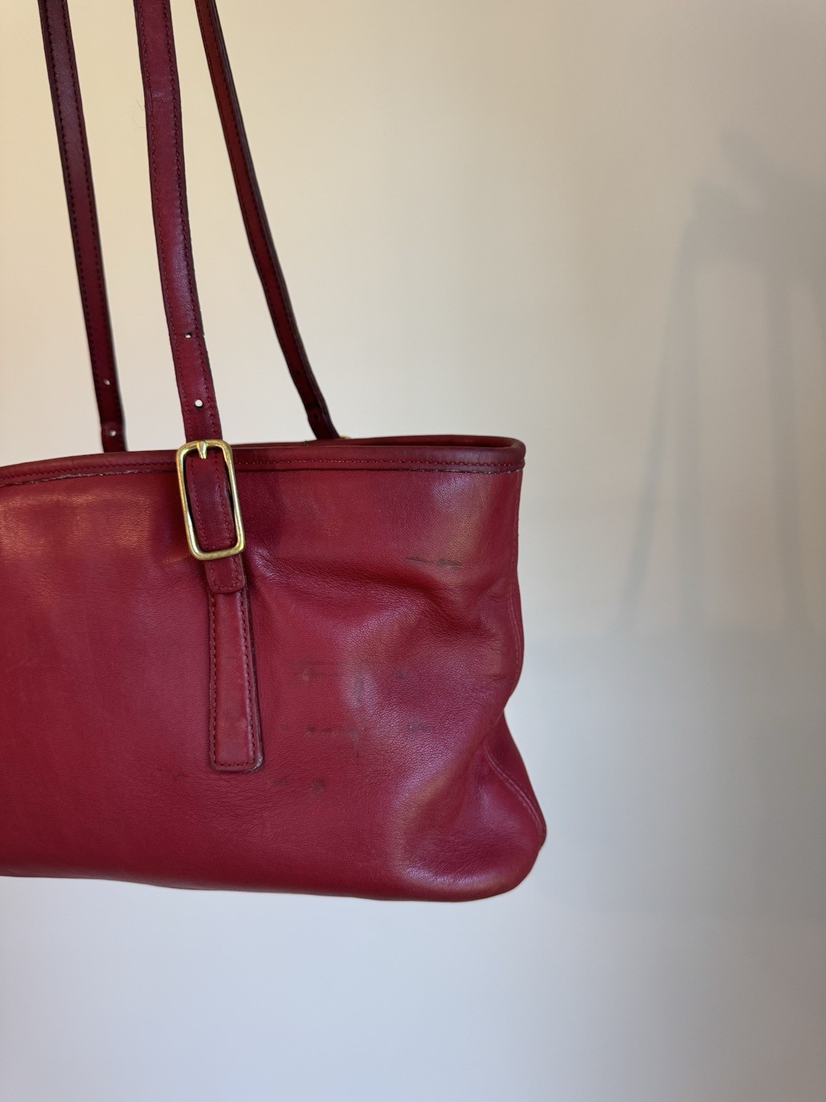 Rare Vintage Coach legacy shopper satchel tote 9813 Red Leather