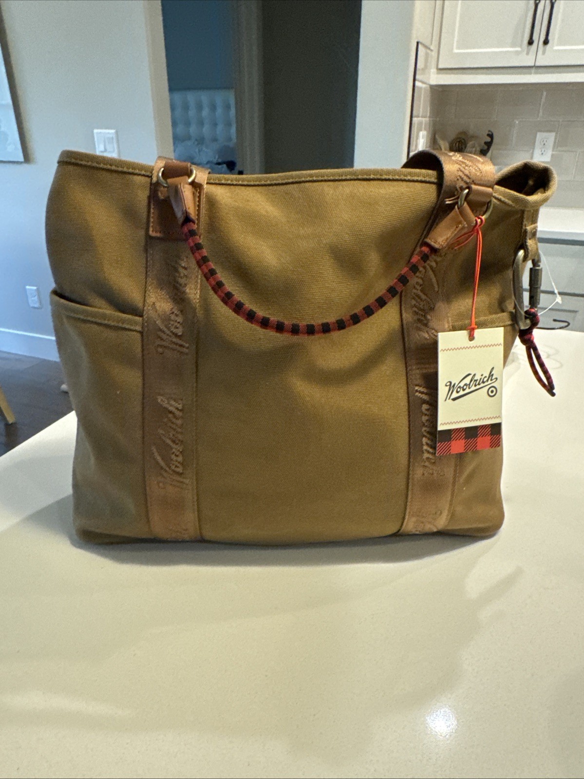 Woolrich x Target Large Canvas Tote bag Khaki Brown NWT