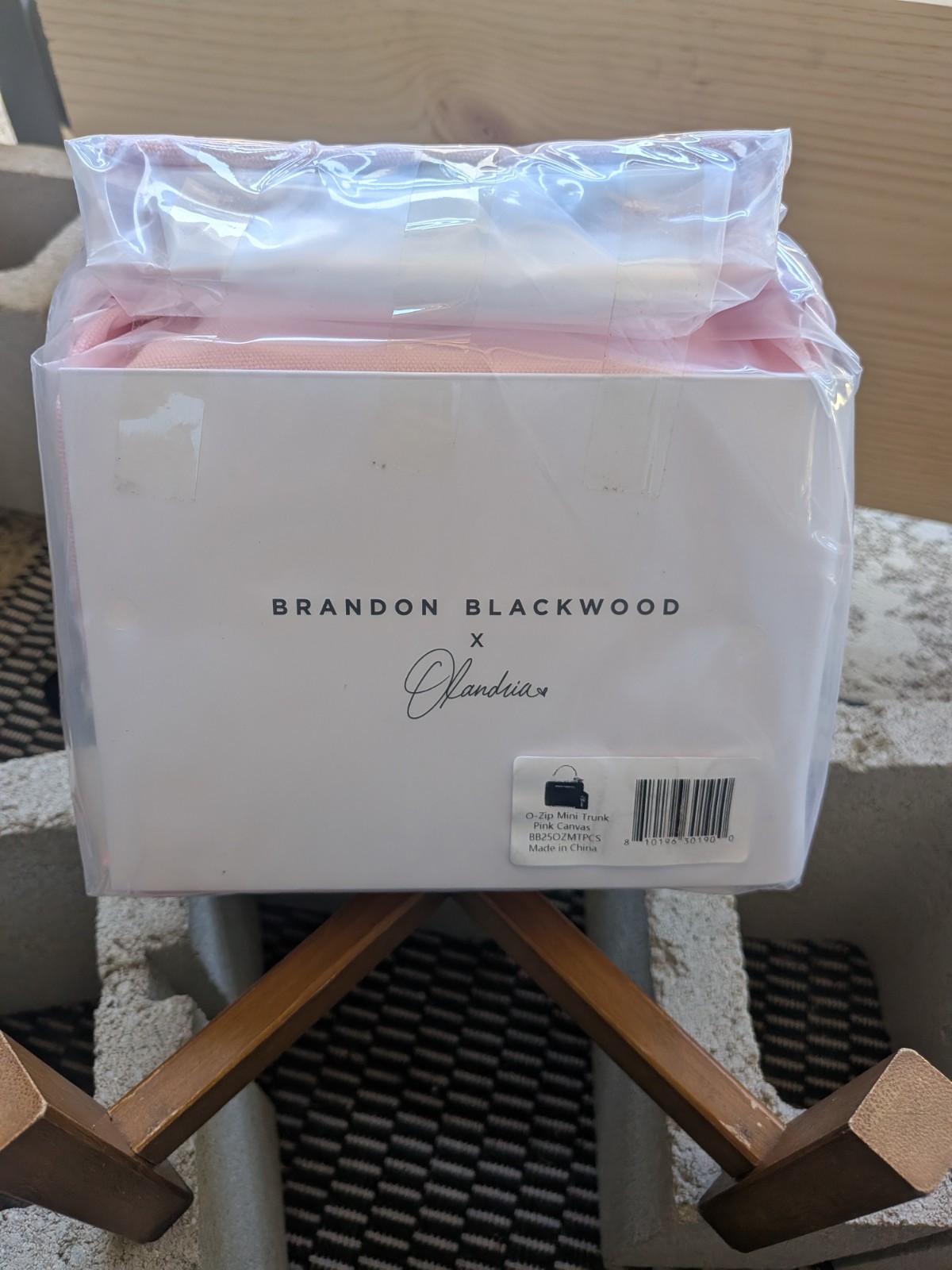 Brandon Blackwood Olandria O-Zip Mini Trunk Pink Canvas Collab IN HAND SHIPS NOW