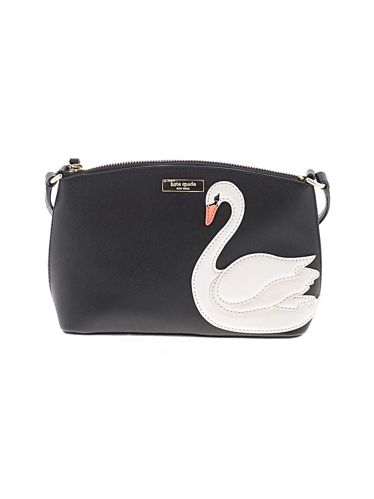 Kate Spade “Swan Around Millie” Black Crossbody Bag Purse White Bird
