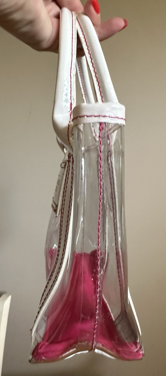 Rare Vtg Victoria’s Secret Love Mini Clear Tote Bag Pink White